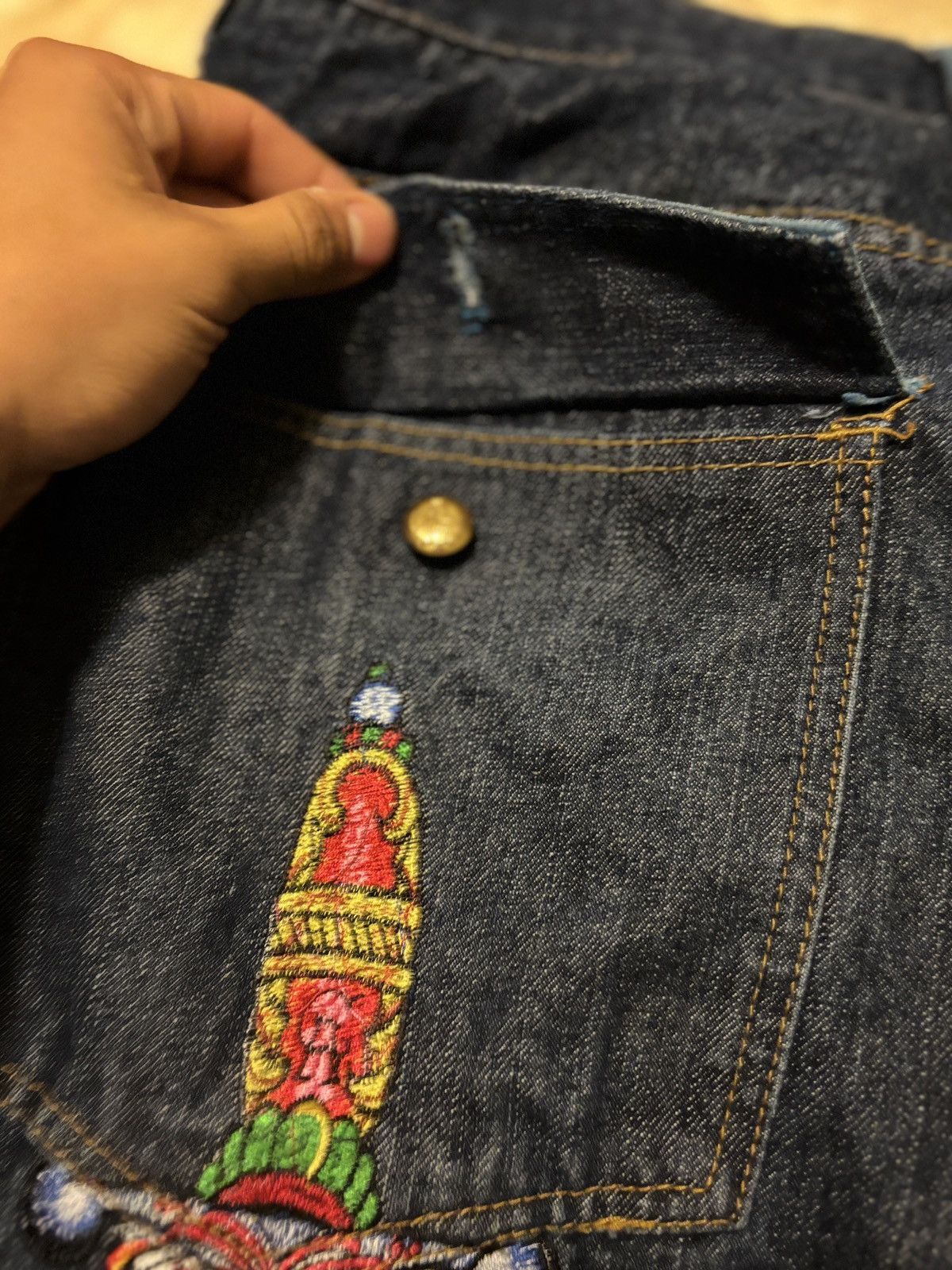 Christian Audigier × Ed Hardy × Vintage Traditional art denim Size US 42 / EU 58 - 2 Thumbnail