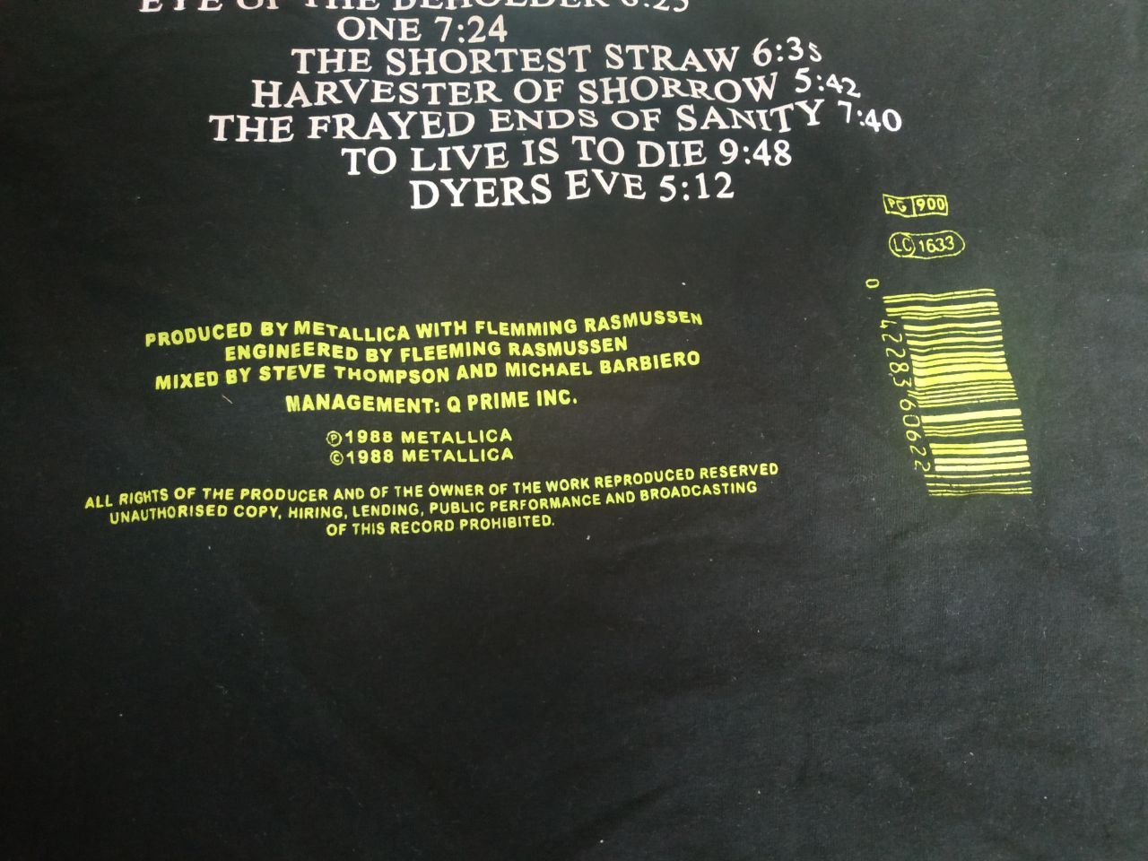 Vintage Metallica And Justice For All T-Shirt L Double Sided Track Size US L / EU 52-54 / 3 - 12 Thumbnail