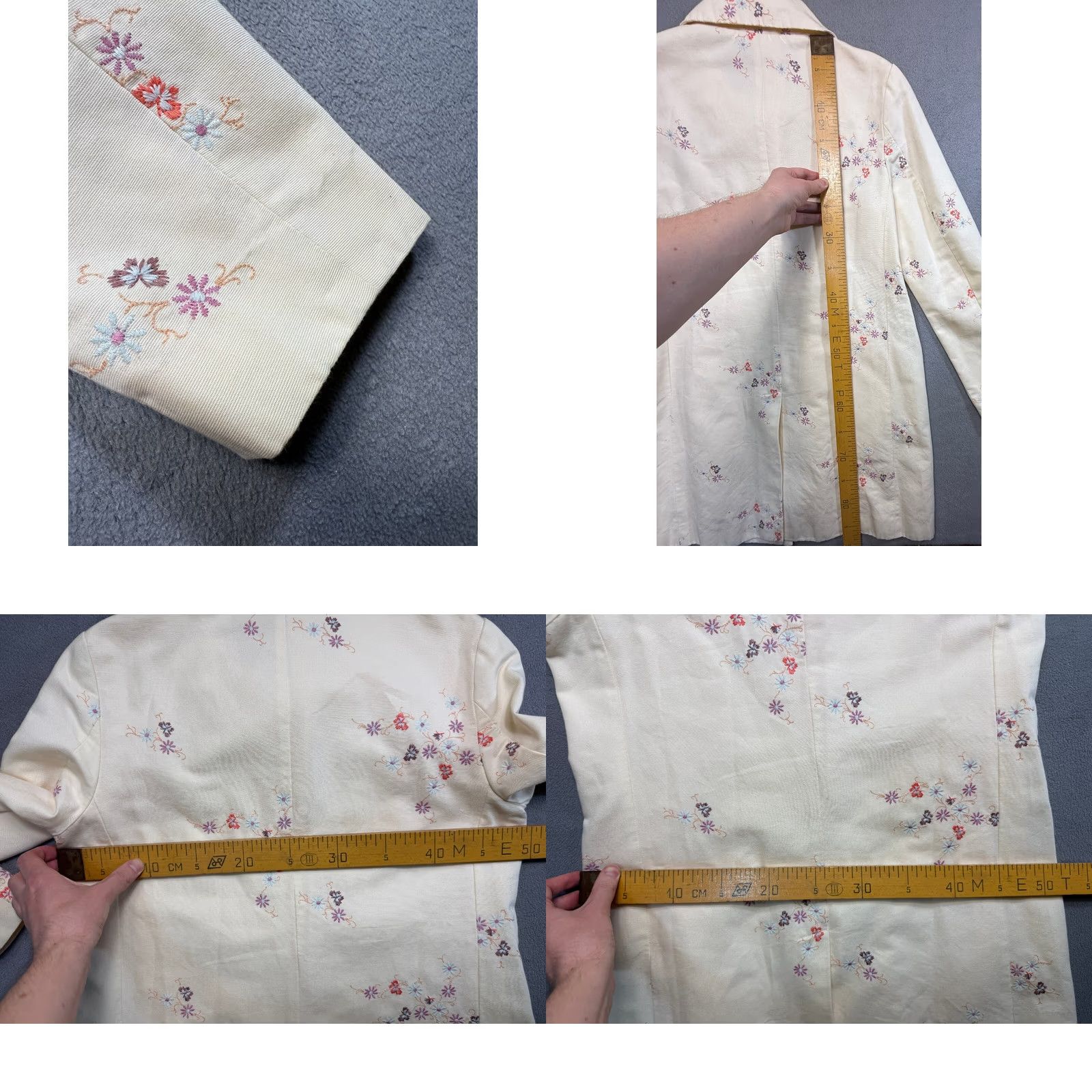 Gap GAP Beige embroidery coat flowers pattern womens size M Coat Womens M Beige Flower Embroidery Pattern Trench Coat Size M / US 6-8 / IT 42-44 - 11 Thumbnail