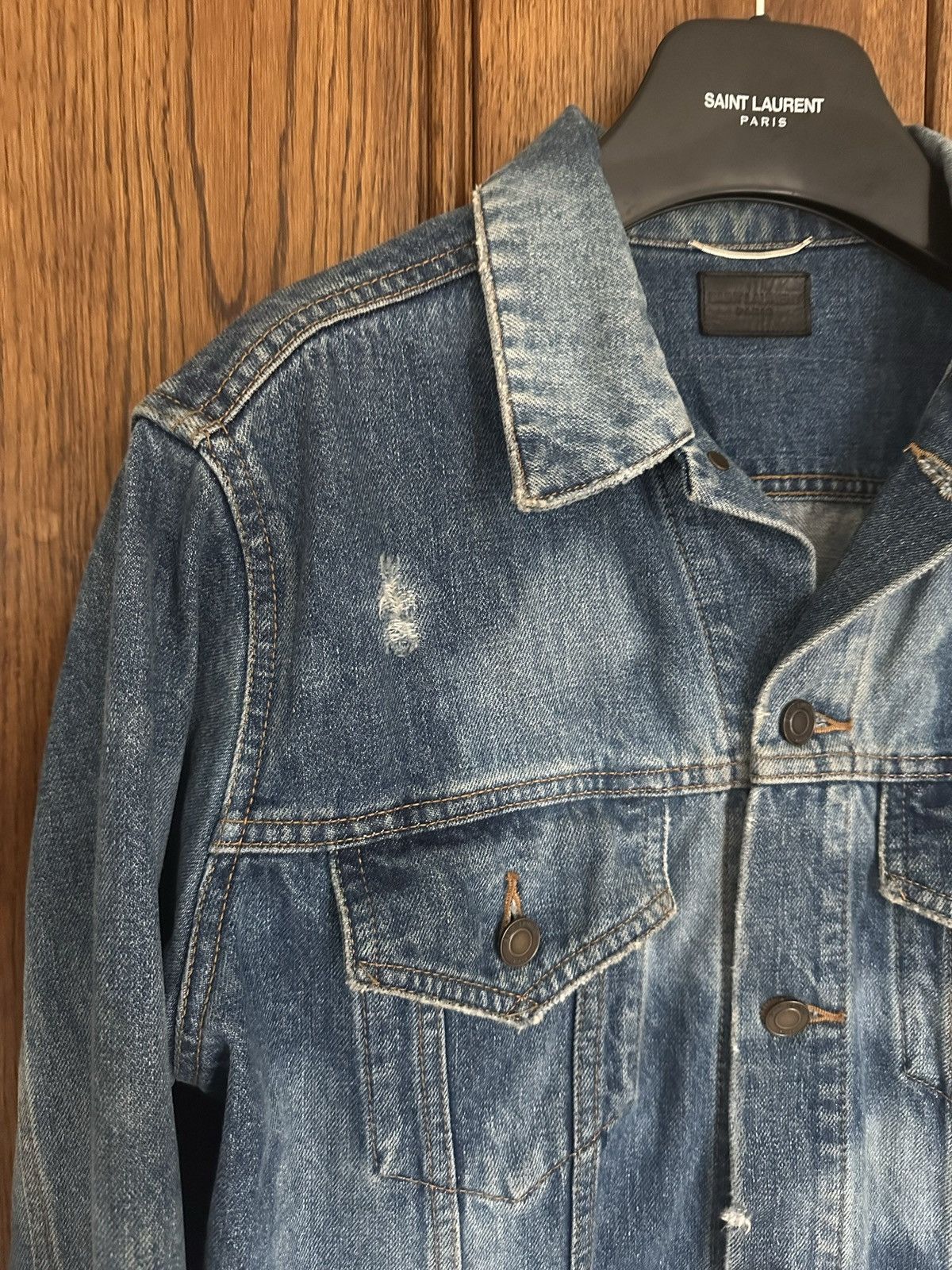 Saint Laurent Paris $1490 SS17 Saint Laurent Sweet Dreams studded denim jacket Size US L / EU 52-54 / 3 - 19 Thumbnail