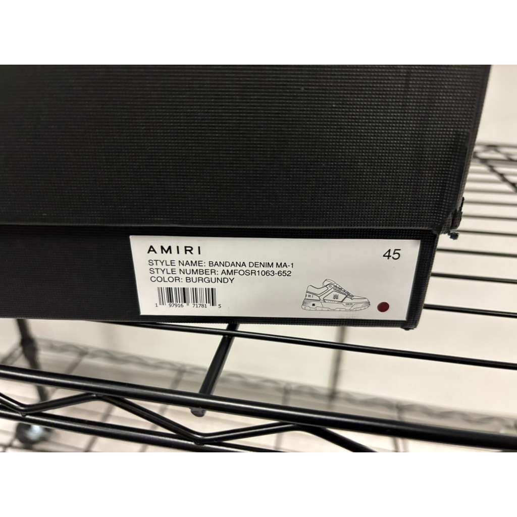 Amiri o1rshd1 Bandana Denim MA-1 Sneakers in Burgundy Size US 12 / EU 45 - 20 Thumbnail