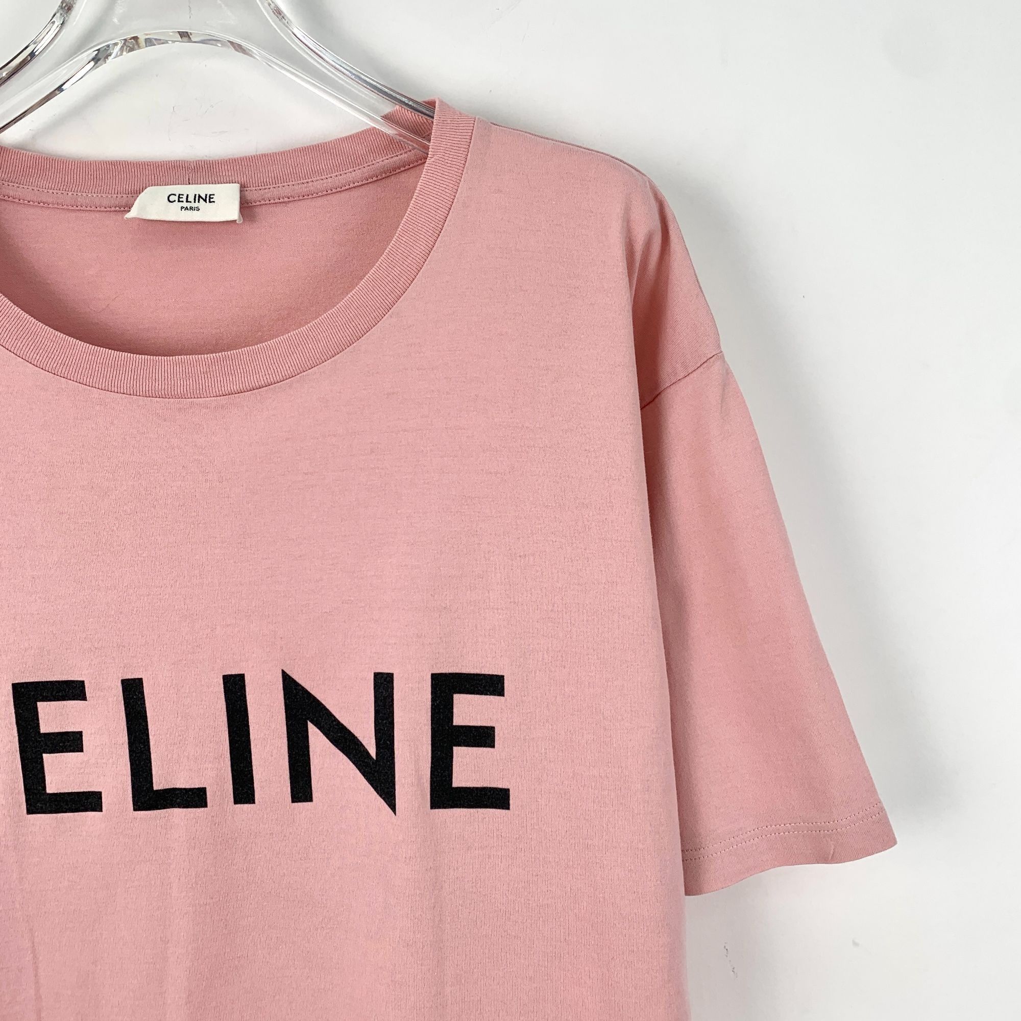 Celine Celine Pink Logo Printed Cotton Round-Neck Short-Sleeved T-S Size M / US 6-8 / IT 42-44 - 7 Thumbnail