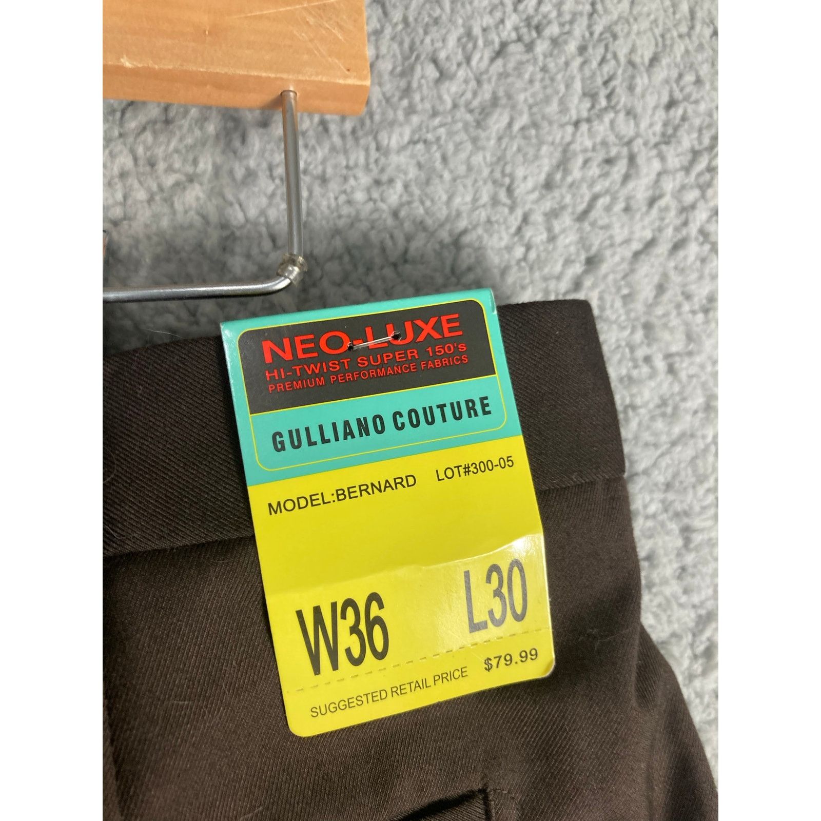Other Gulliano Couture Men's Dress Pants Brown Size 36 Formal Size US 36 / EU 52 - 7 Thumbnail