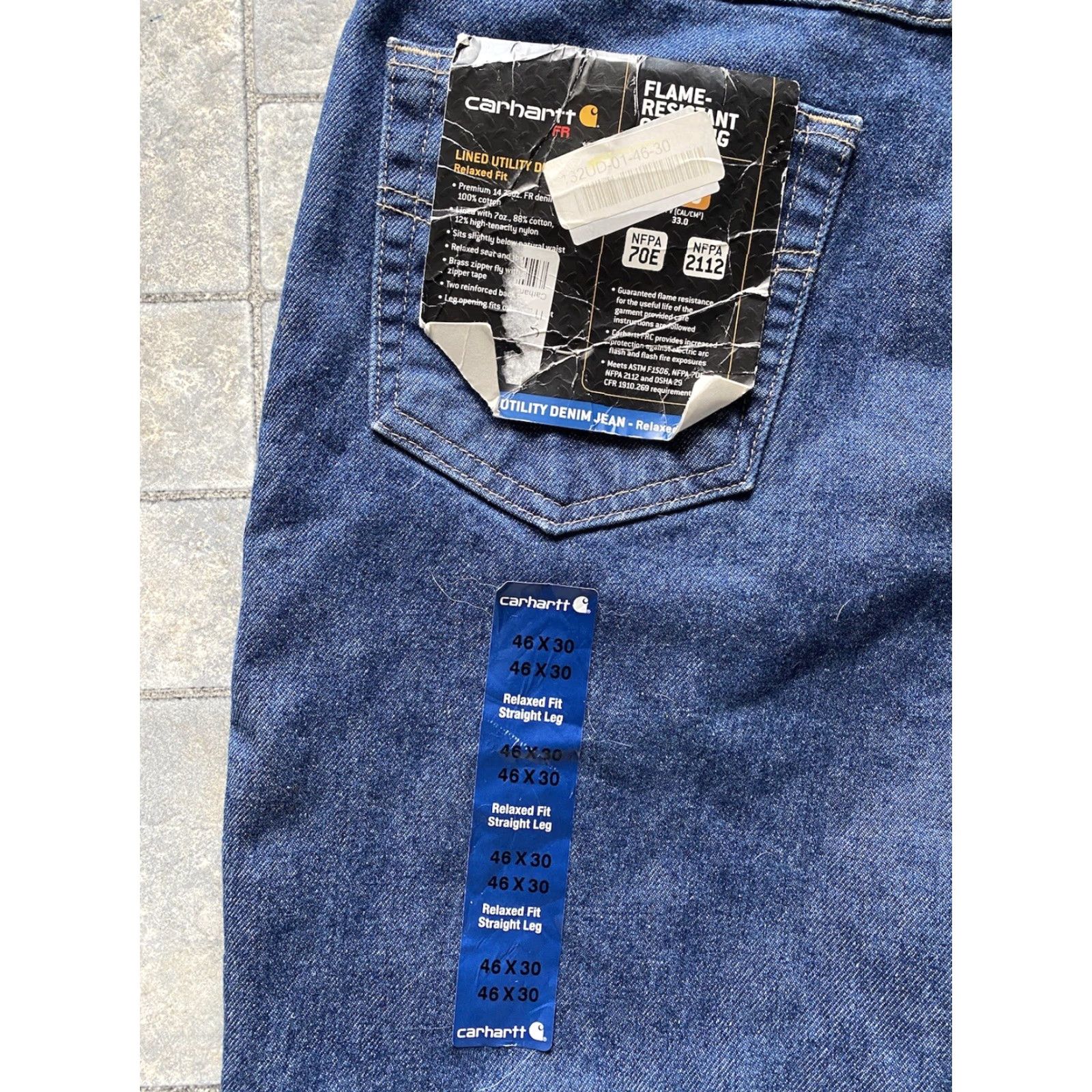 Carhartt VINTAGE? No. But item is NWT Carhartt 100160 451 FR Pants Jeans 3 HRC Men’s 46x30 Blue Flame Resistant Size US 30 / EU 46 - 4 Thumbnail