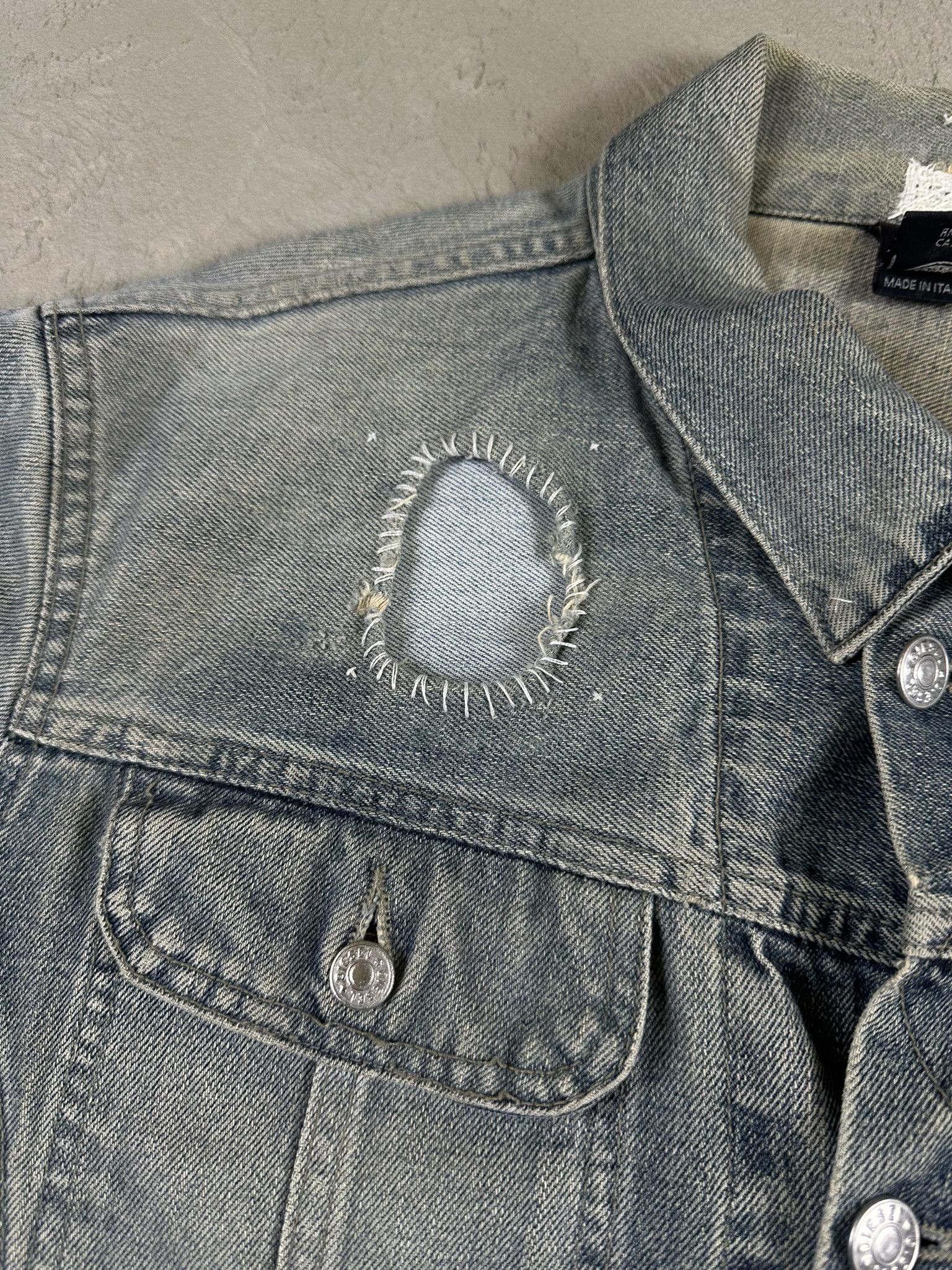 Diesel Vintage Y2k Diesel Faded Washed Denim Trucker Jacket 00s Size US M / EU 48-50 / 2 - 10 Thumbnail