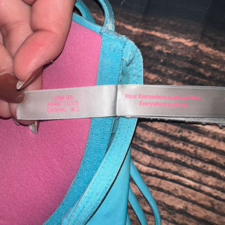 Victoria's Secret Victoria's Secret PINK Push Up Bra 36D Blue Strappy Back Size ONE SIZE - 3 Thumbnail