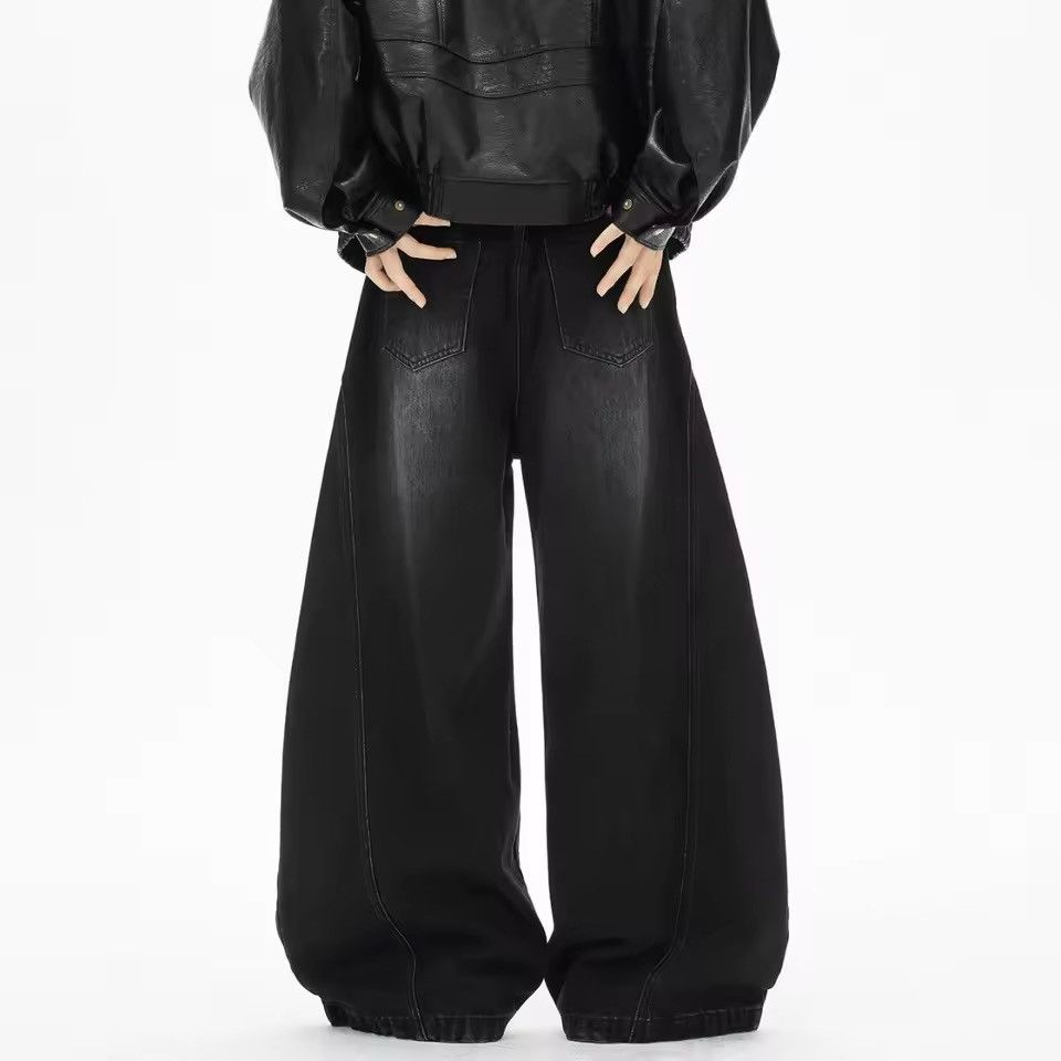 Jean Washed Designer Y2k Wide Leg Baggy Jeans Trousers Size US 32 / EU 48 - 4 Thumbnail