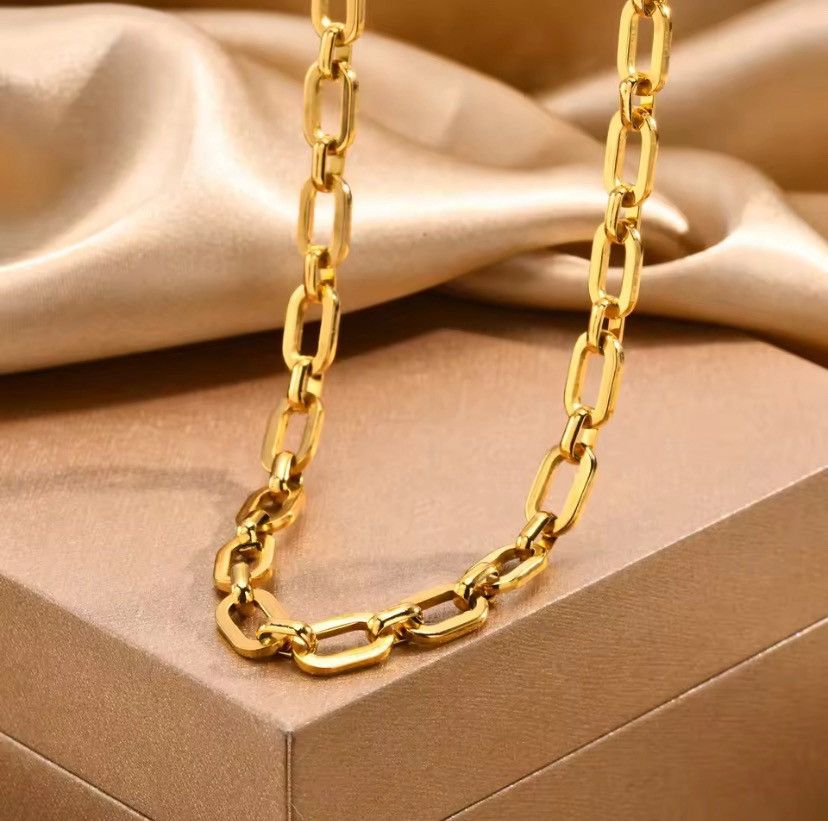 Other 6mm Geometric Bold Oval Rectangle Link Chain Necklace Size ONE SIZE - 1 Thumbnail