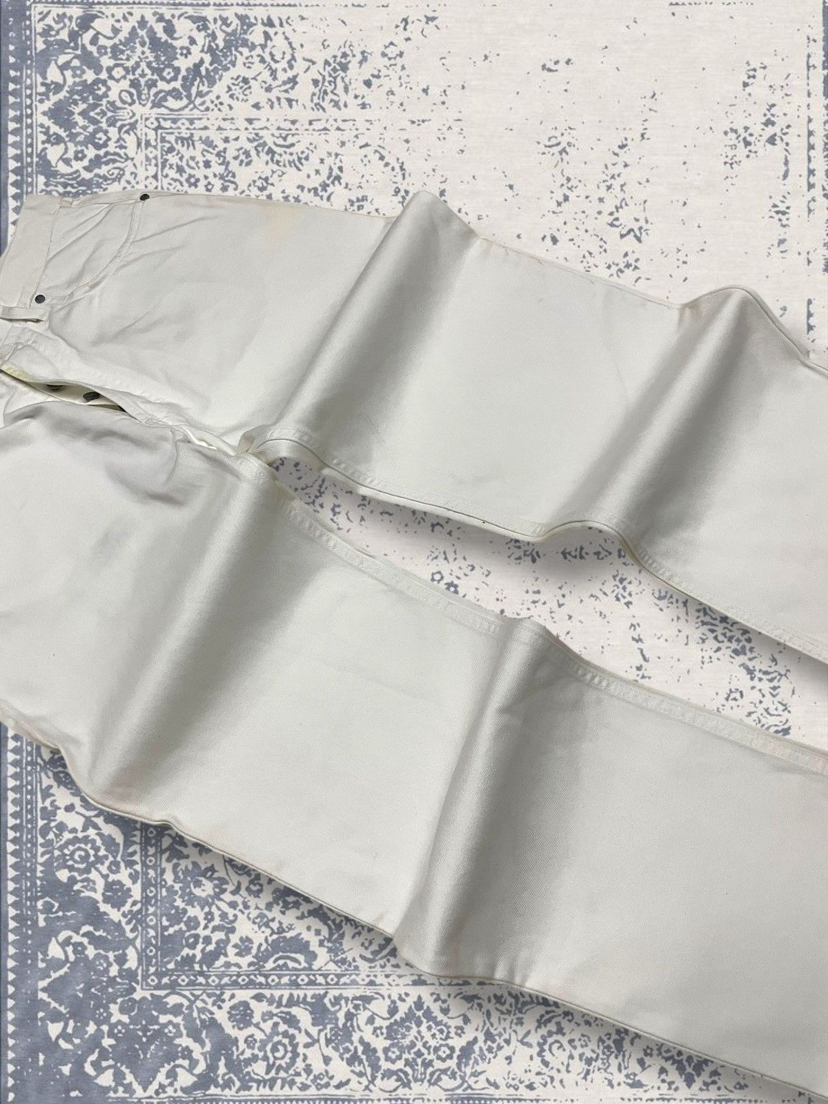 Celine Vintage Og 1990s Designer Celine Paris Baggy White Denim Size US 28 / EU 44 - 6 Thumbnail