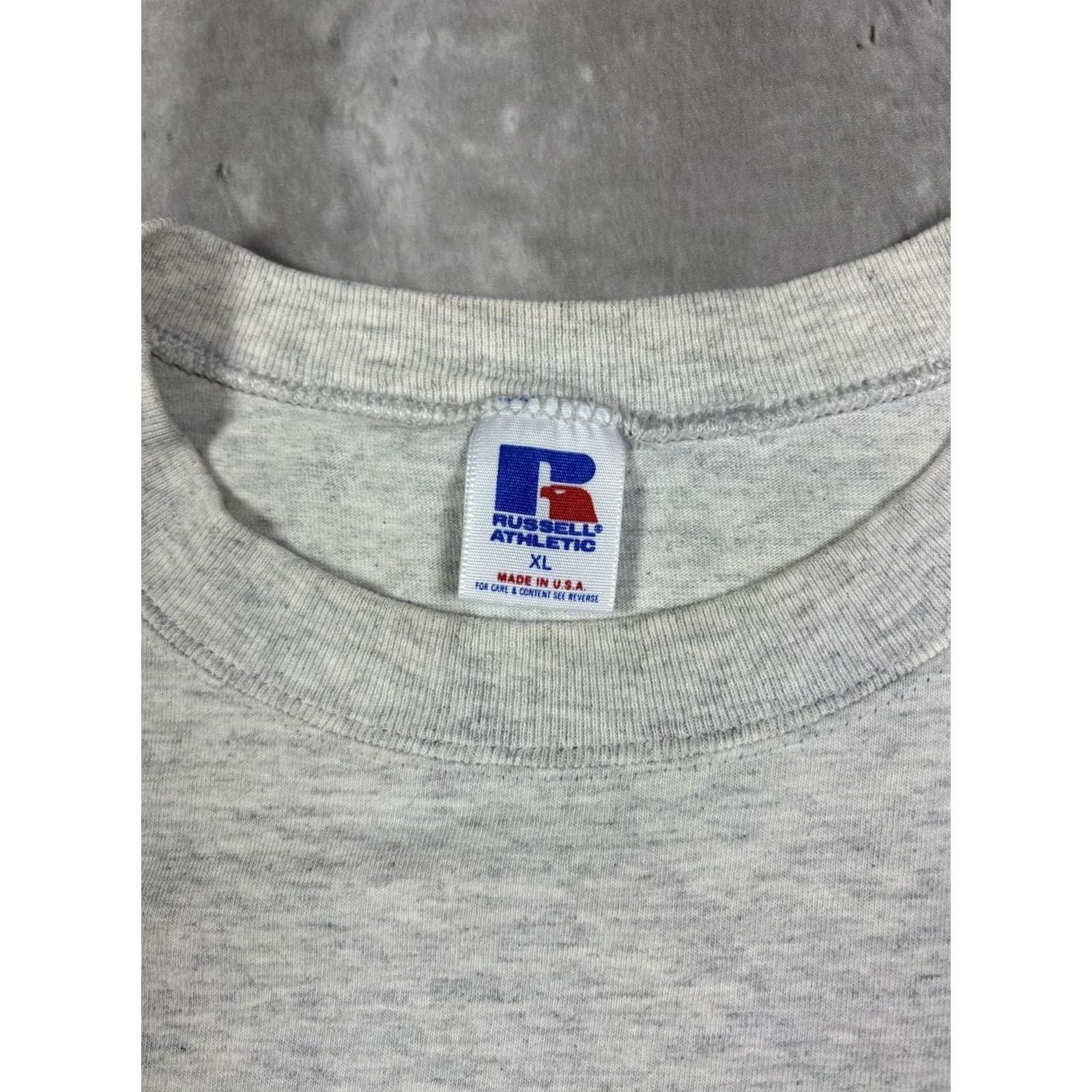 Russell Athletic VINTAGE Russell Athletic Frat T-Shirt XL Men Gray 80s 90s USA Crew Neck Short Sleeve Cotton Regular Size US XL / EU 56 / 4 - 4 Thumbnail