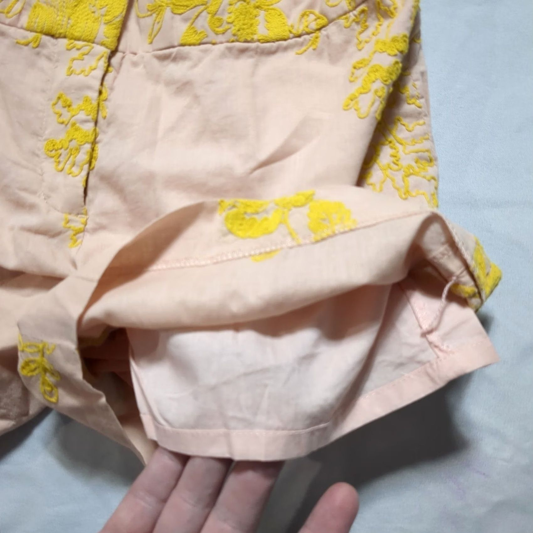 J.Crew VINTAGE J.Crew Womens Peach Floral Embroidered Cotton Shorts 4 Size 24" / US 00 / IT 34 - 3 Thumbnail