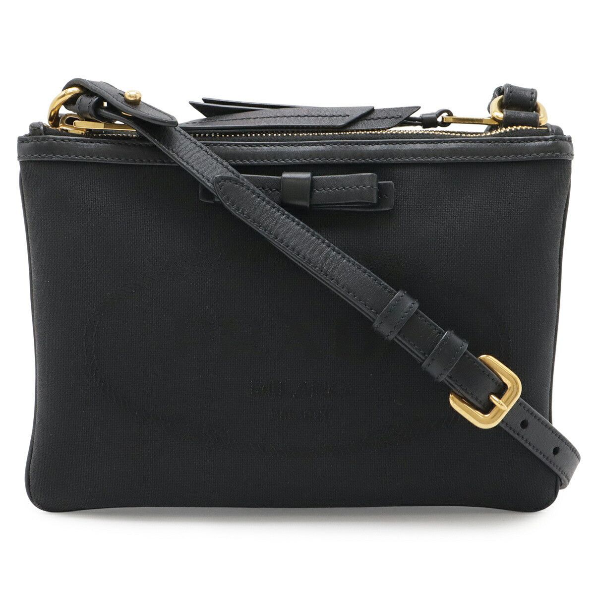 Prada Prada Prada Logo Jacquard Leather 2way Shoulder Bag Textile Shoulder Bag 1BH046 DUTY FREE for USA Size ONE SIZE - 1 Thumbnail