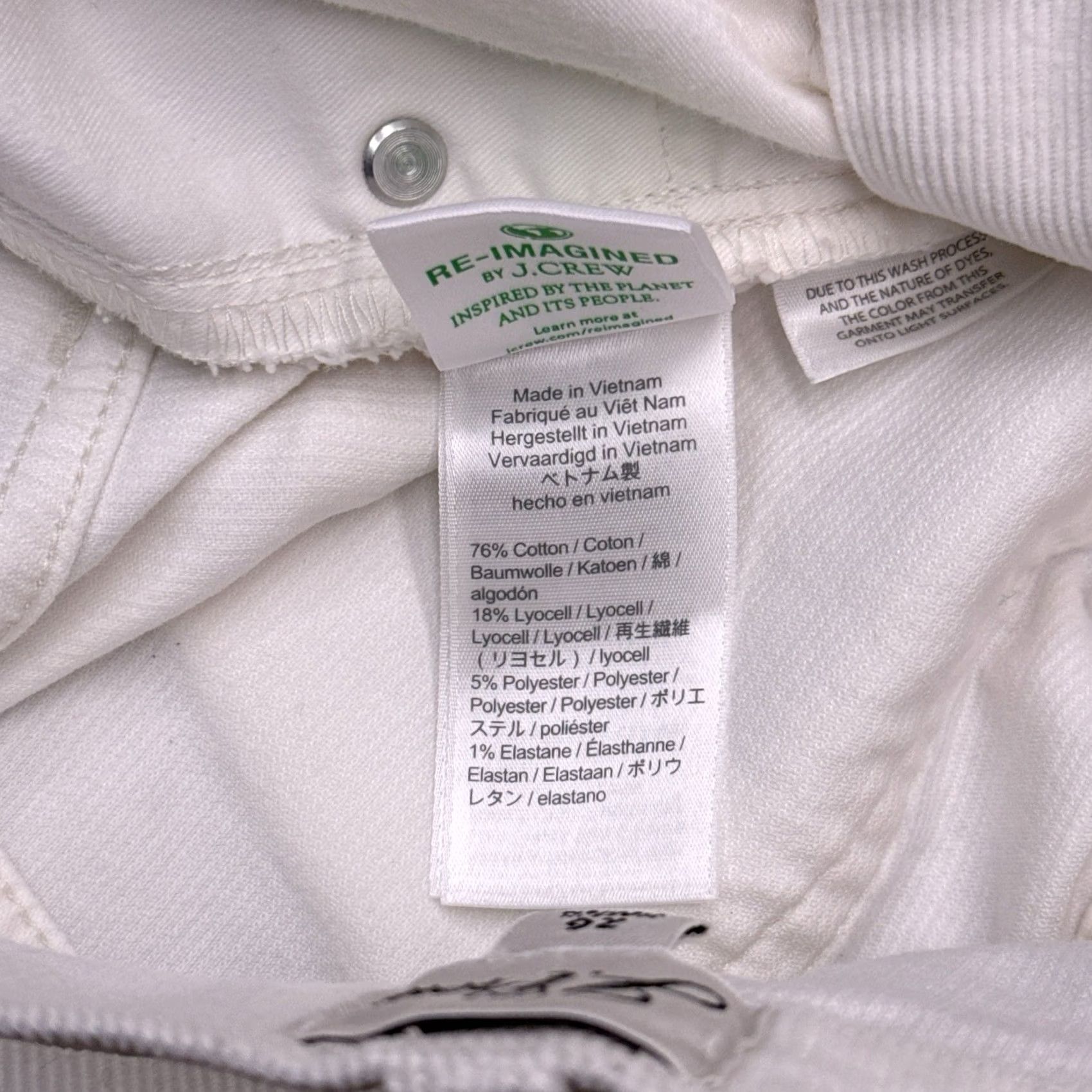 J.Crew J.CREW Pants Womens Slim Straight Corduroy 26 White Mid Rise Stretch Chino Flat Front Button Zip Size 26" / US 2 / IT 38 - 6 Thumbnail