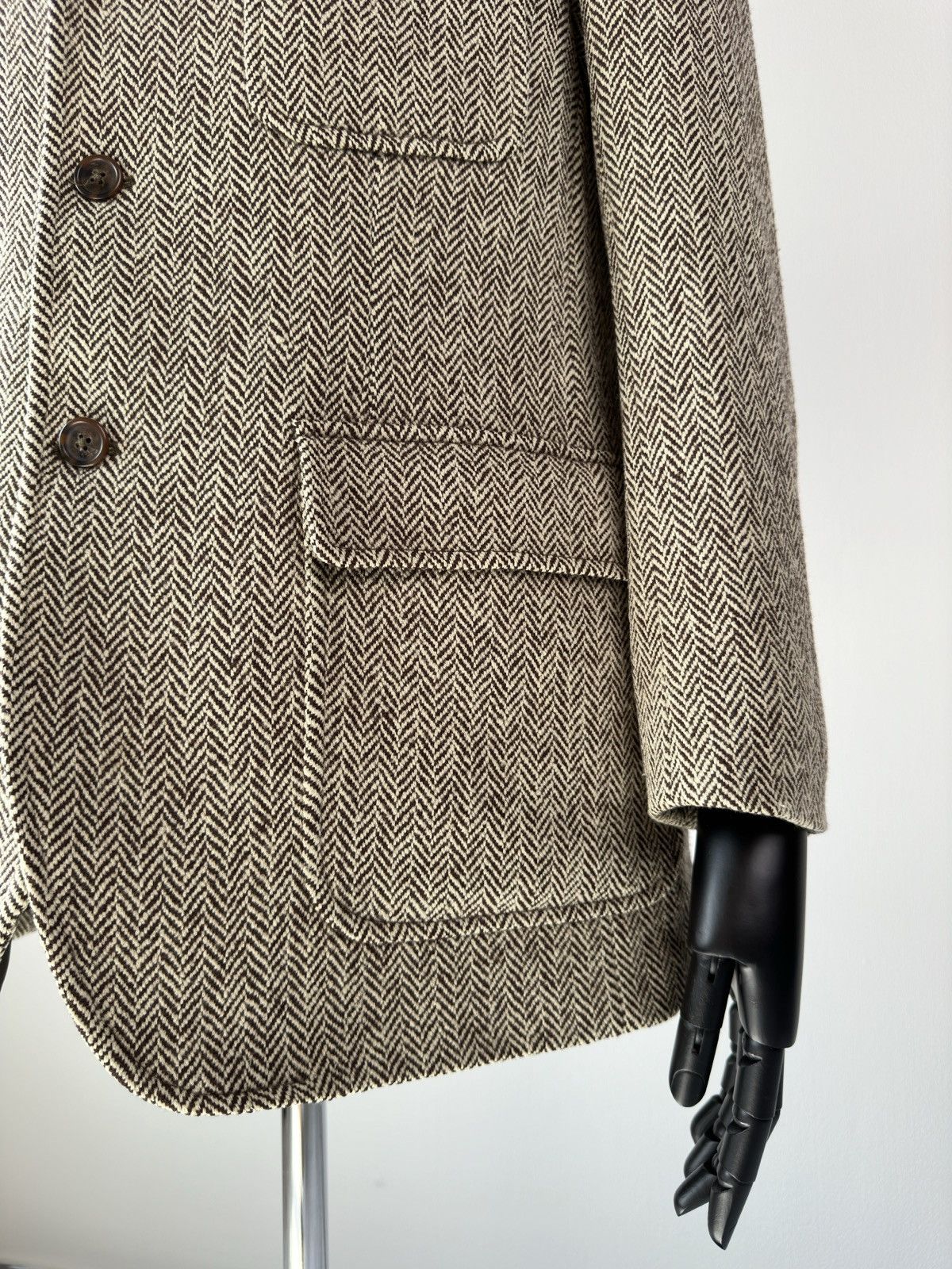 Ralph Lauren POLO RALPH LAUREN Herringbone Wool Tweed Jacket Blazer Coat Size 44R - 11 Thumbnail
