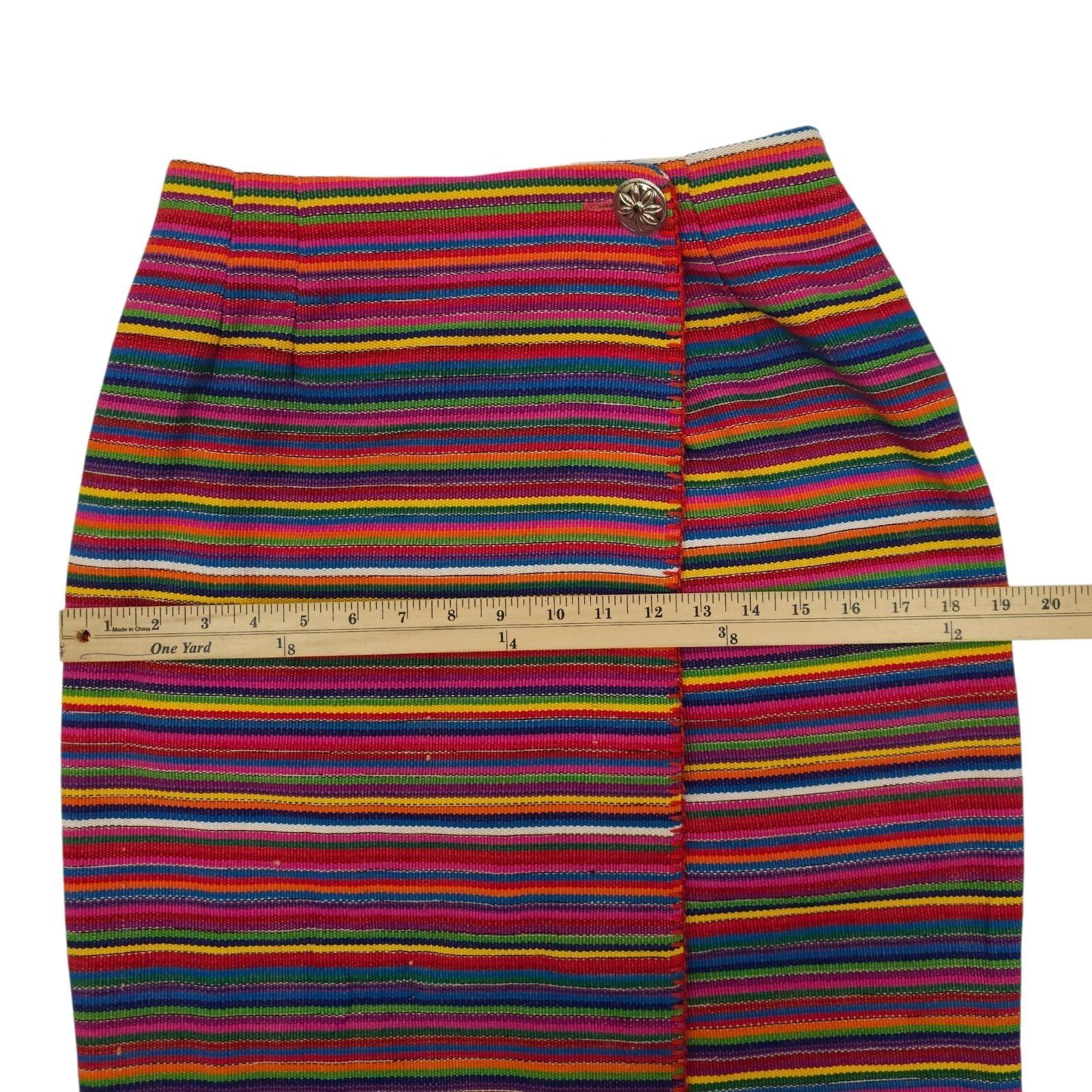 Other F.L. Malik Wrap Skirt 6 Striped Vintage Rainbow Pencil Midi Size 28" / US 6 / IT 42 - 4 Thumbnail