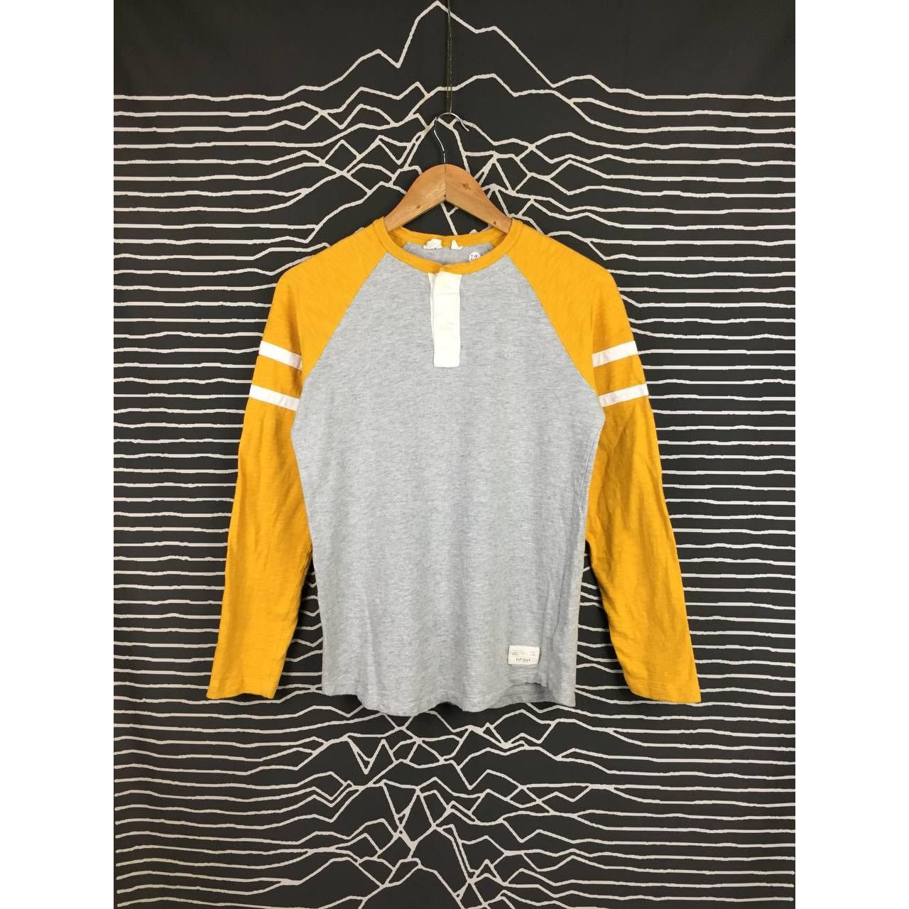 Gap × Vintage GAP Striped Sleeve Henley Neck Longsleeve Tee Youth XXL Size US S / EU 44-46 / 1 - 2 Thumbnail