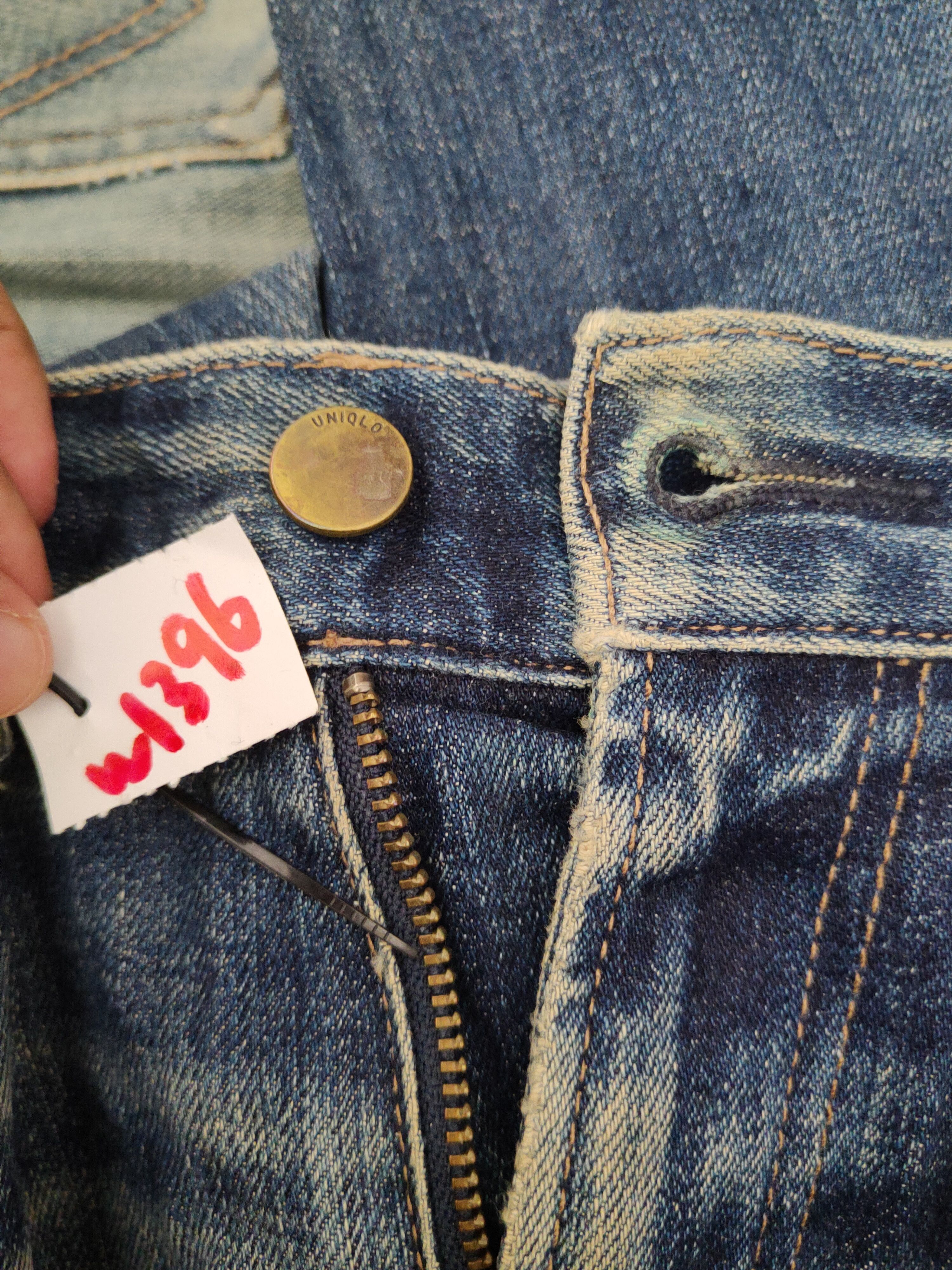 Japanese Brand Uniqlo Dark Blue Distressed Ripped Jeans#W1396 Size US 31 - 17 Thumbnail