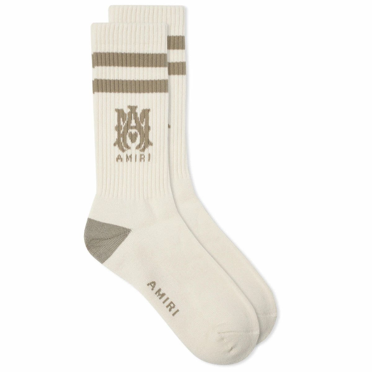 Amiri o1mle0925 Size: 41/42 MA Stripe Socks in Alabaster Neutrals Size ONE SIZE - 1 Thumbnail