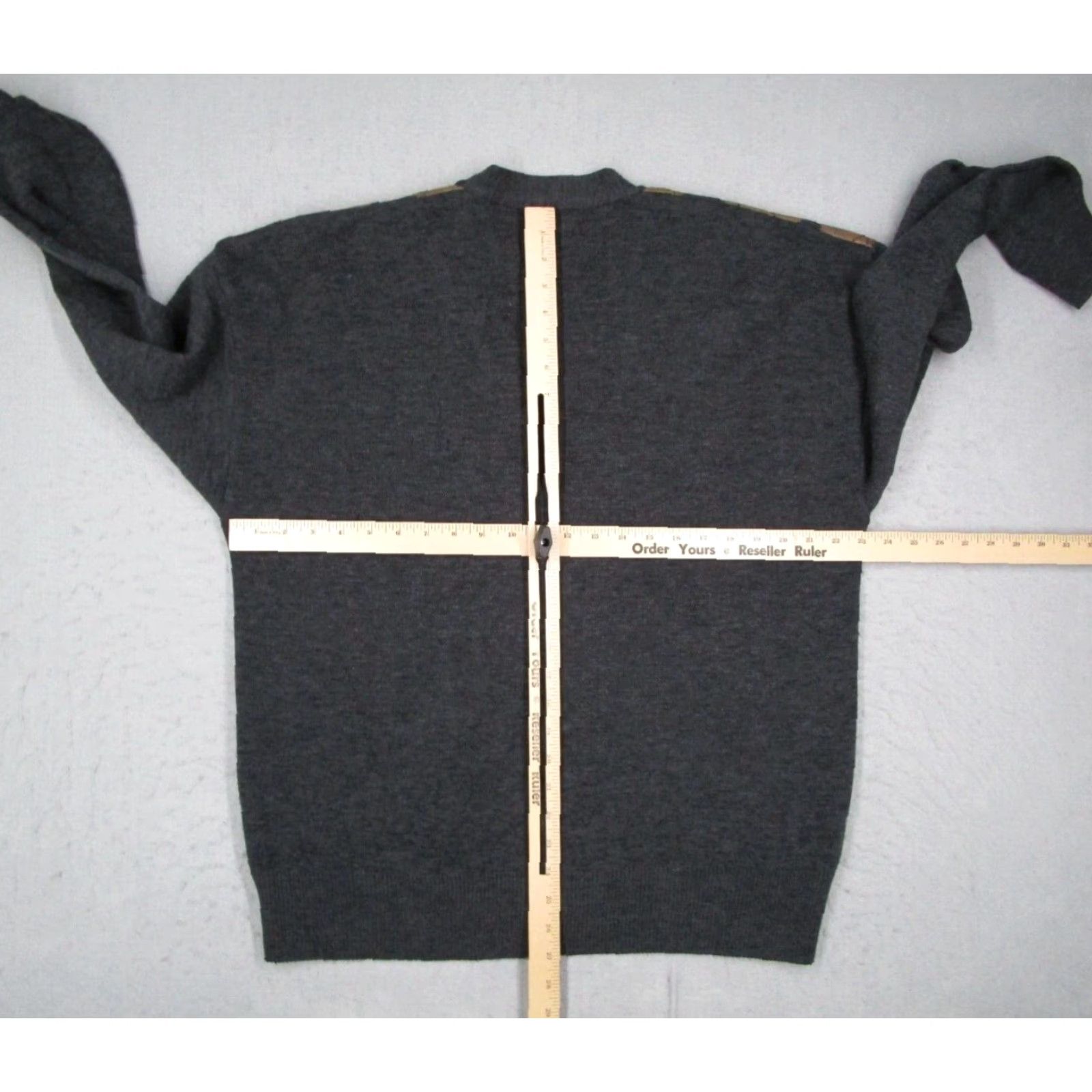CO VINTAGE Italian Sweater Co Mens Large Gray Argyle Wool Blend Cardigan Sweater Size US L / EU 52-54 / 3 - 5 Thumbnail
