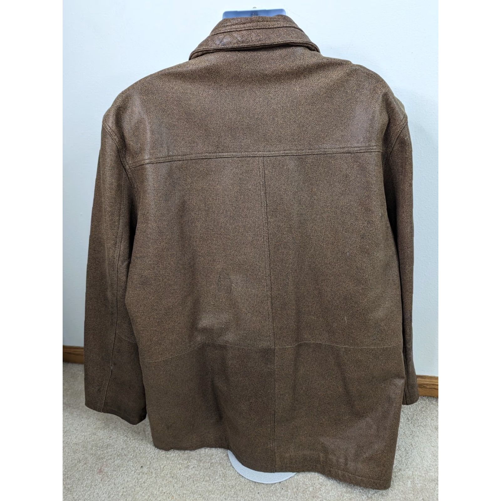 Vintage VINTAGE Bomber Jacket Leather 3XL Men Brown 90s Y2K Thick Heavy Moto Biker Jacket Size US XXL / EU 58 / 5 - 3 Thumbnail