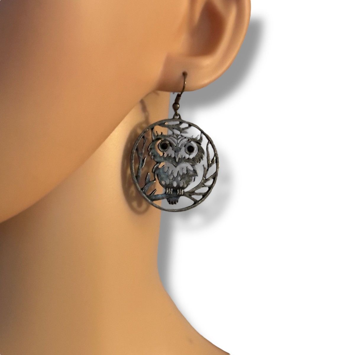 Other Silver tone filigree owl hoop earrings Size ONE SIZE - 2 Thumbnail