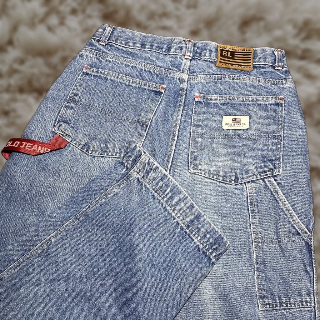 VINTAGE Polo Ralph Lauren Wide-Leg Jeans Womens 20 (28x30) Blue