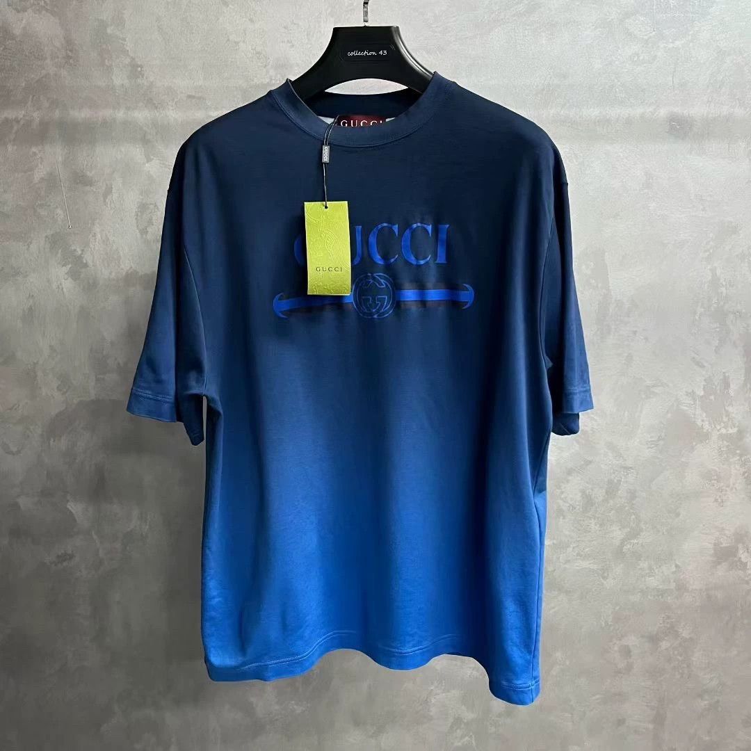 Gucci gucci blue gradient cotton t-shirt size L Size US L / EU 52-54 / 3 - 1 Thumbnail