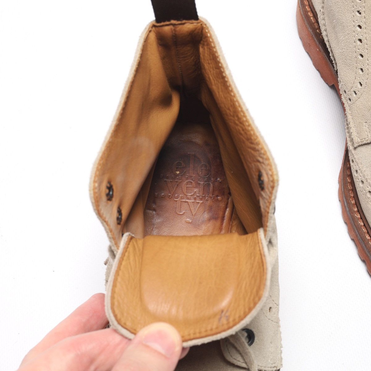 Eleventy Eleventy Suede Hi Derby Boots Shoes Beige Size US 7 / IT 37 - 15 Thumbnail