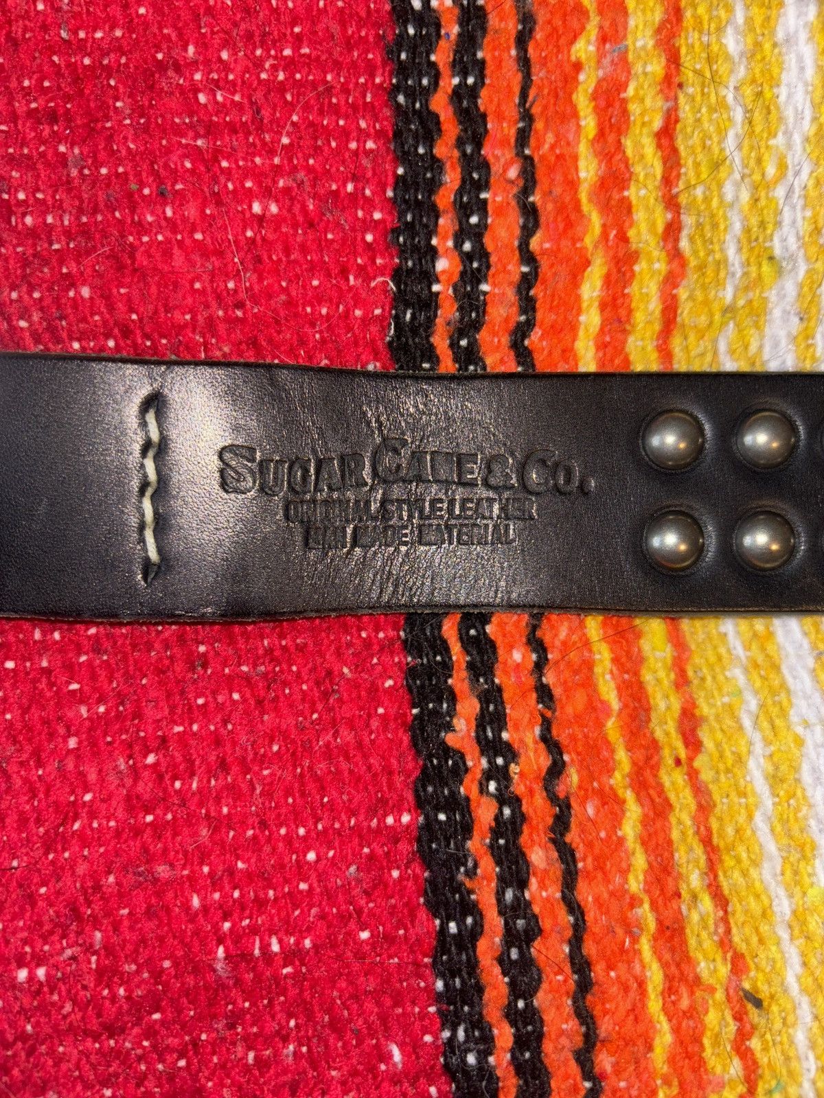 Sugar Cane Classic leather studded belt Size ONE SIZE - 4 Thumbnail