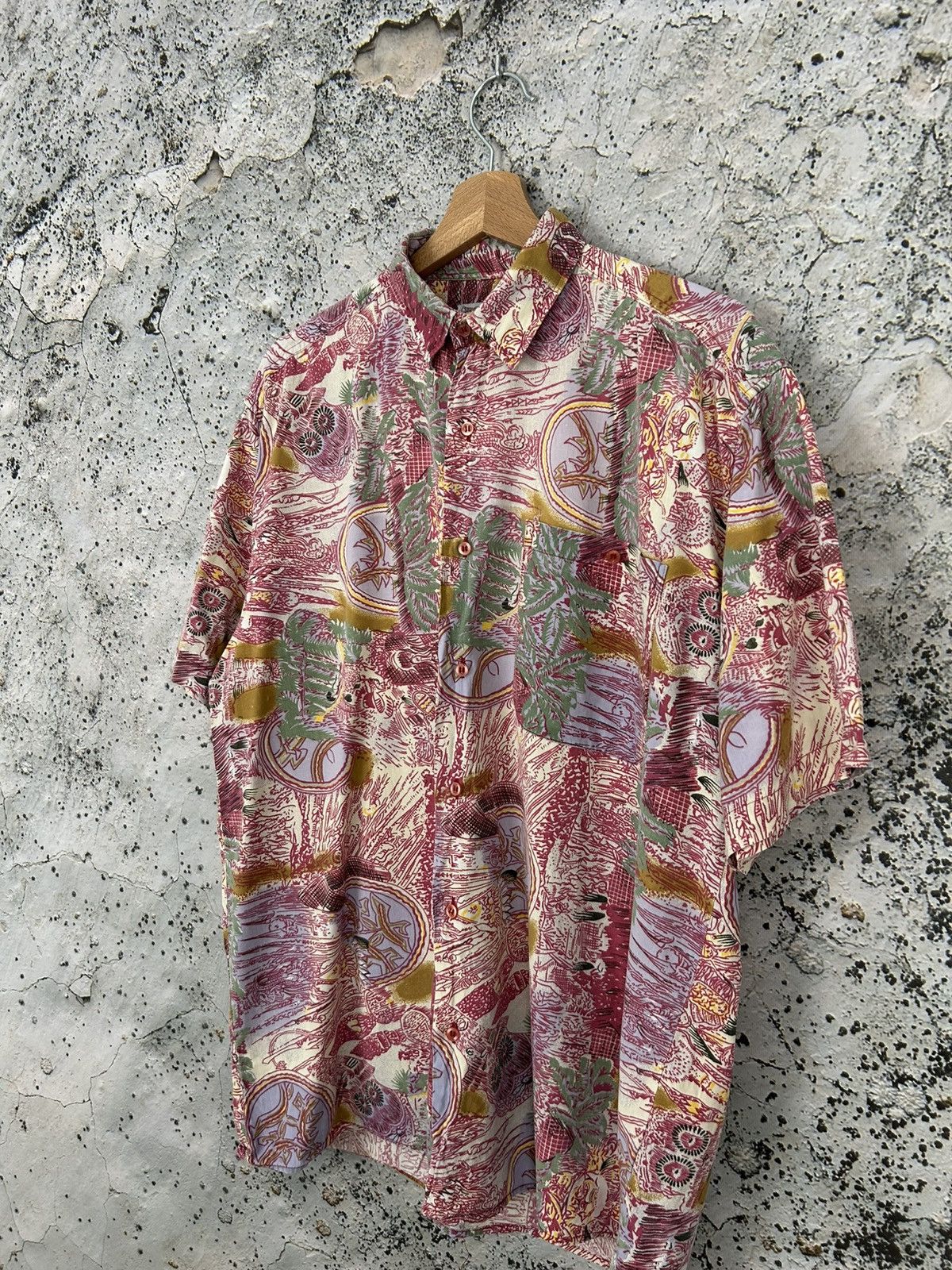 Vintage Vintage 90s Hawaiian Floral Shirt Avant Garde Grunge Summer Size US M / EU 48-50 / 2 - 2 Thumbnail