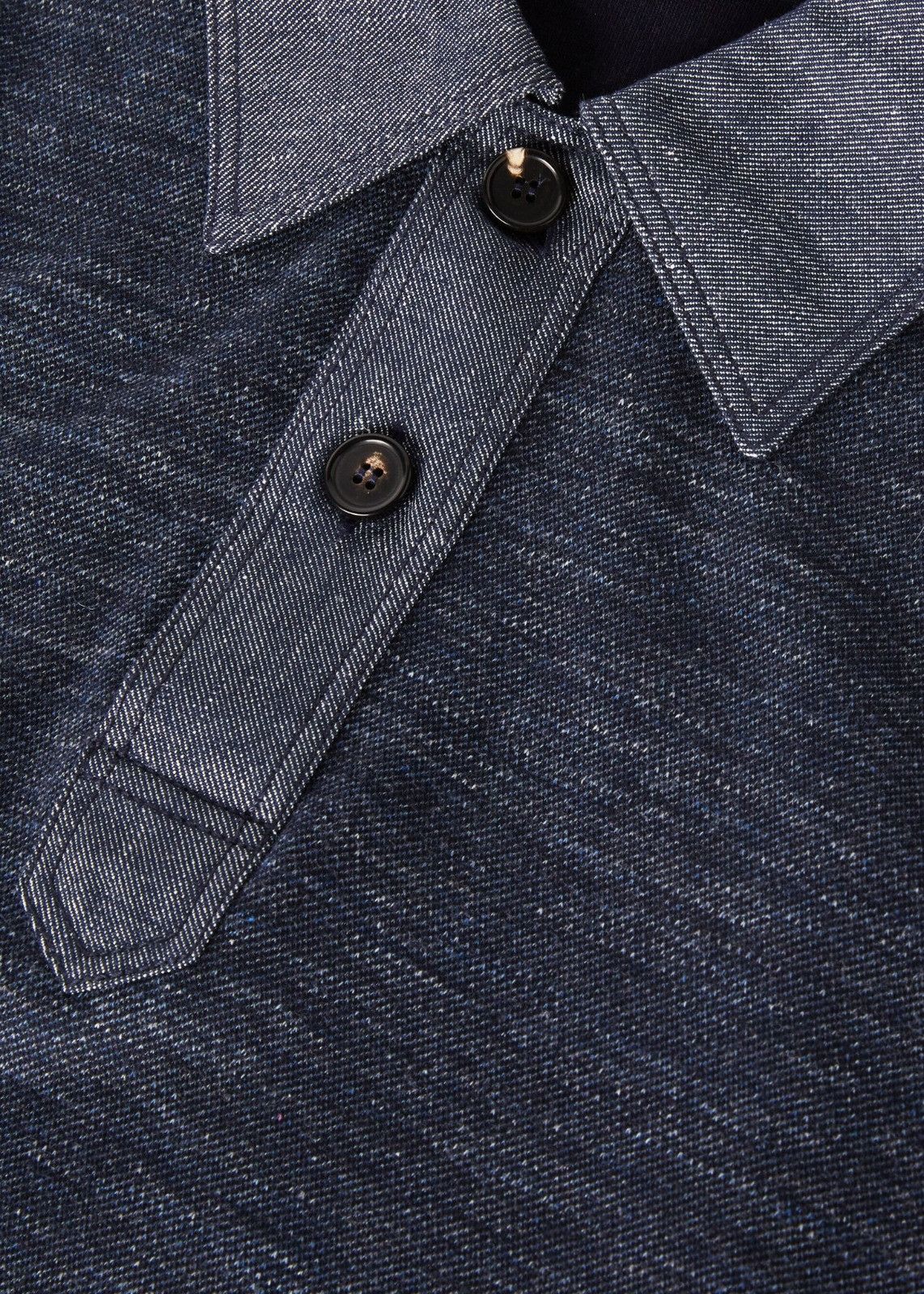 Loro Piana o1srvl11e0225 FAN8382 Denim Polo Shirt in Navy Blue Size US S / EU 44-46 / 1 - 3 Thumbnail