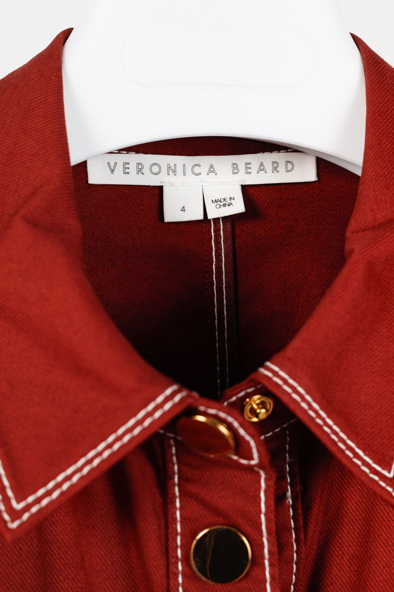 Veronica Beard Veronica Beard Keswick Topstitched Cotton-Twill Jacket Size S / US 4 / IT 40 - 6 Thumbnail