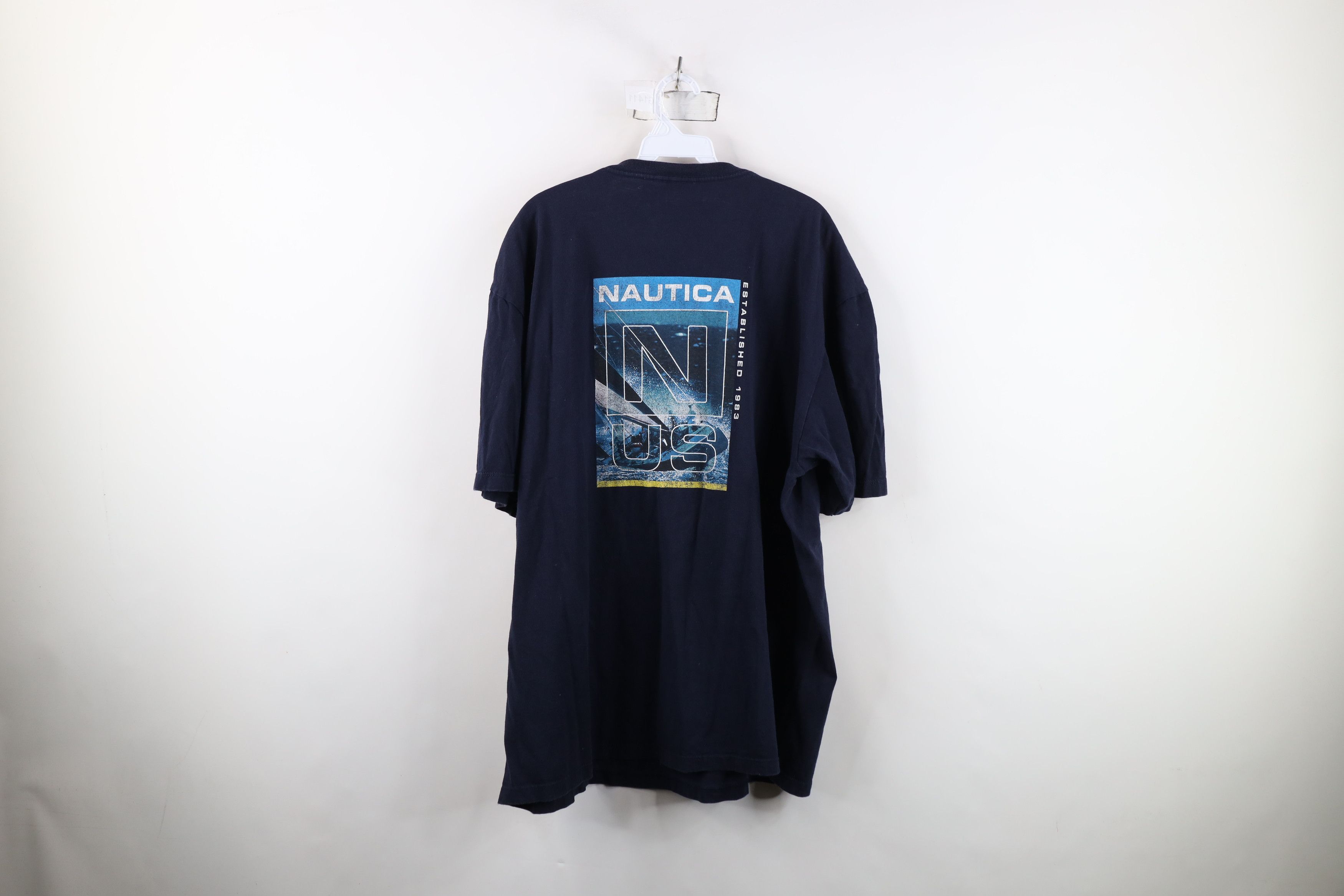 Nautica Vintage 90s Nautica Spell Out Sailing T-Shirt Blue USA Size US XXL / EU 58 / 5 - 12 Thumbnail