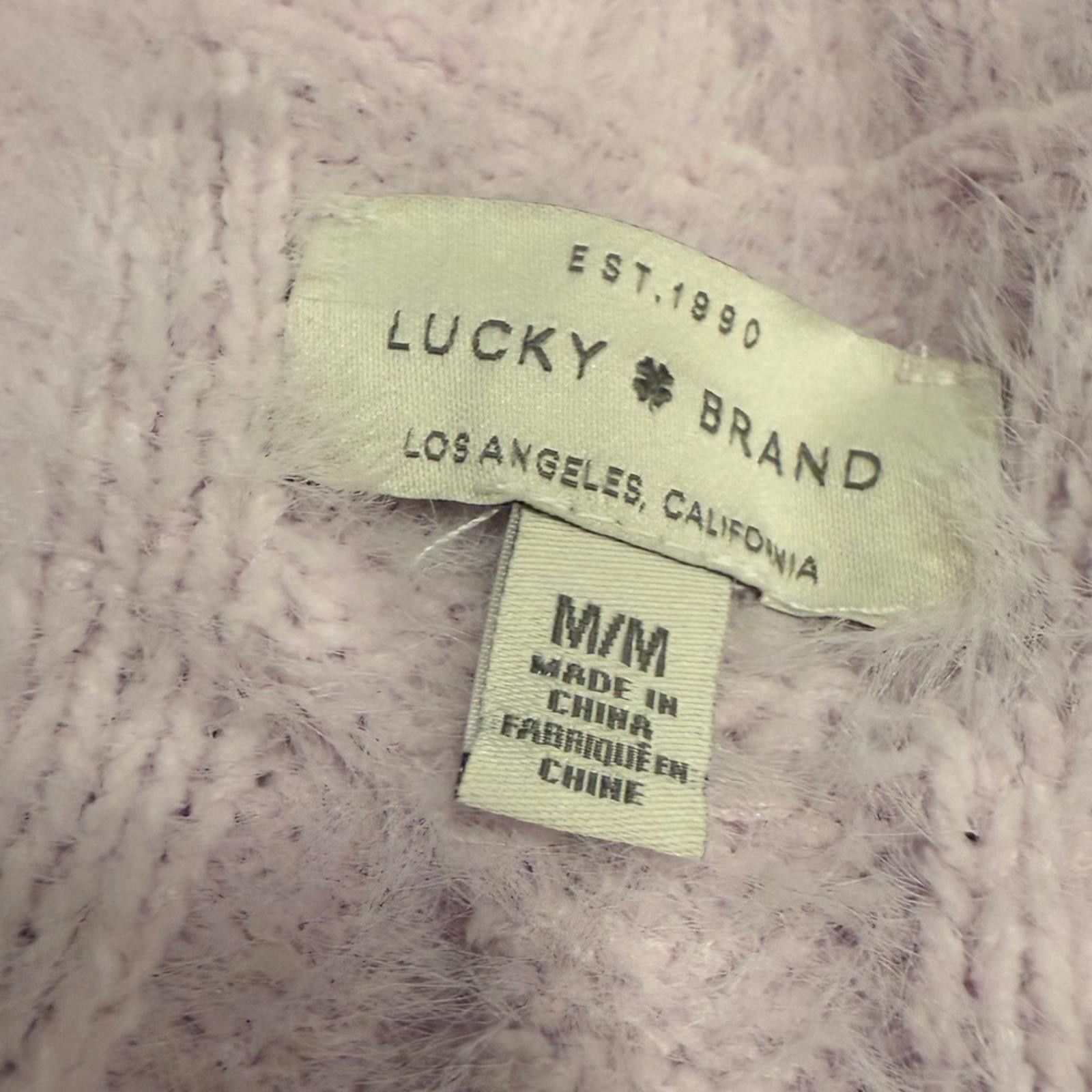 Lucky Brand Lucky Brand lavender cable knit sweater FLAWED hole SZ M Size M / US 6-8 / IT 42-44 - 3 Thumbnail