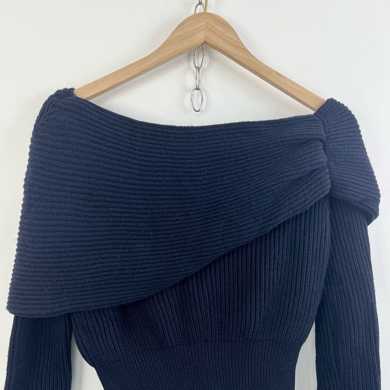 Dior Dior Dark blue irregular backless knitted sweater Size M / US 6-8 / IT 42-44 - 3 Thumbnail