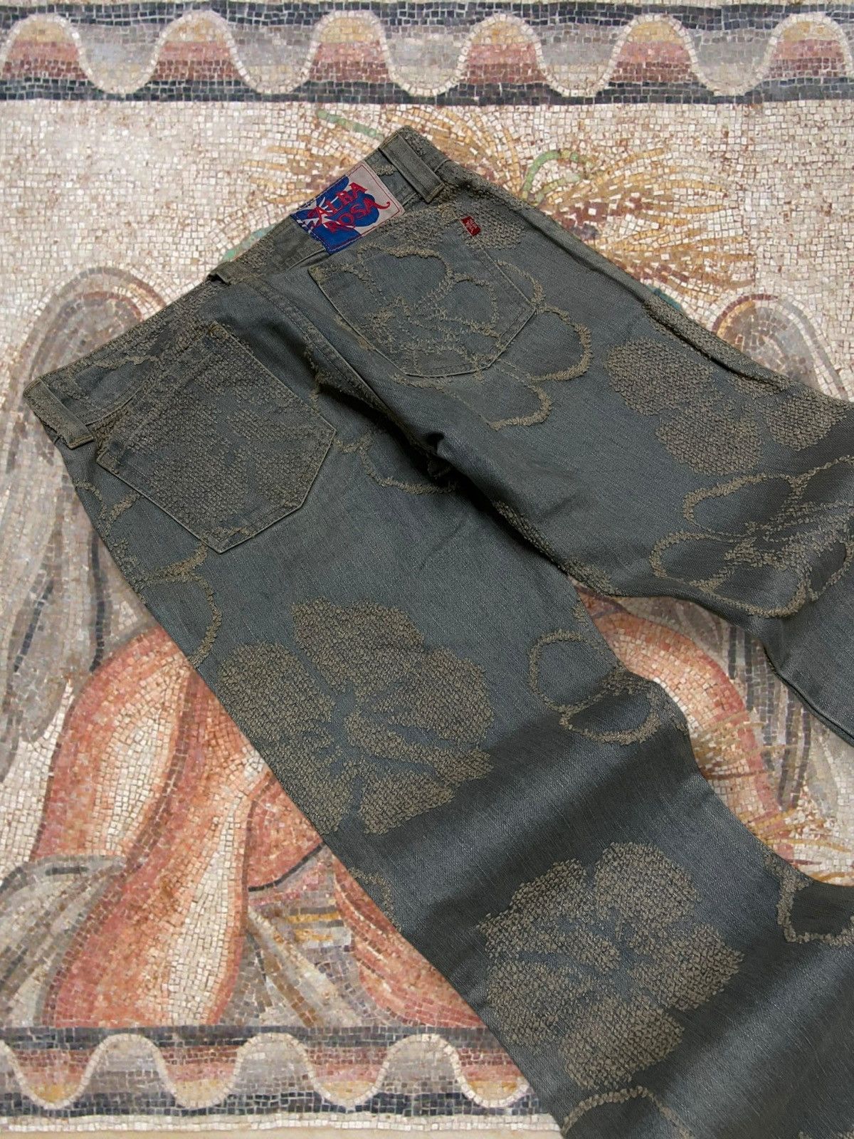 Tornado Mart Vintage Og 1990s Designer Japan Albarosa Flared Art Denim Size US 28 / EU 44 - 14 Thumbnail