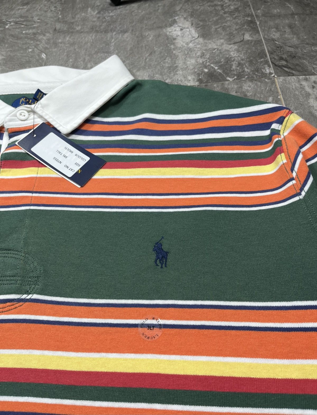 Polo Ralph Lauren Polo Ralph Lauren Multi-Color Striped Long Sleeve Rugby XXXL Size US XXL / EU 58 / 5 - 2 Thumbnail