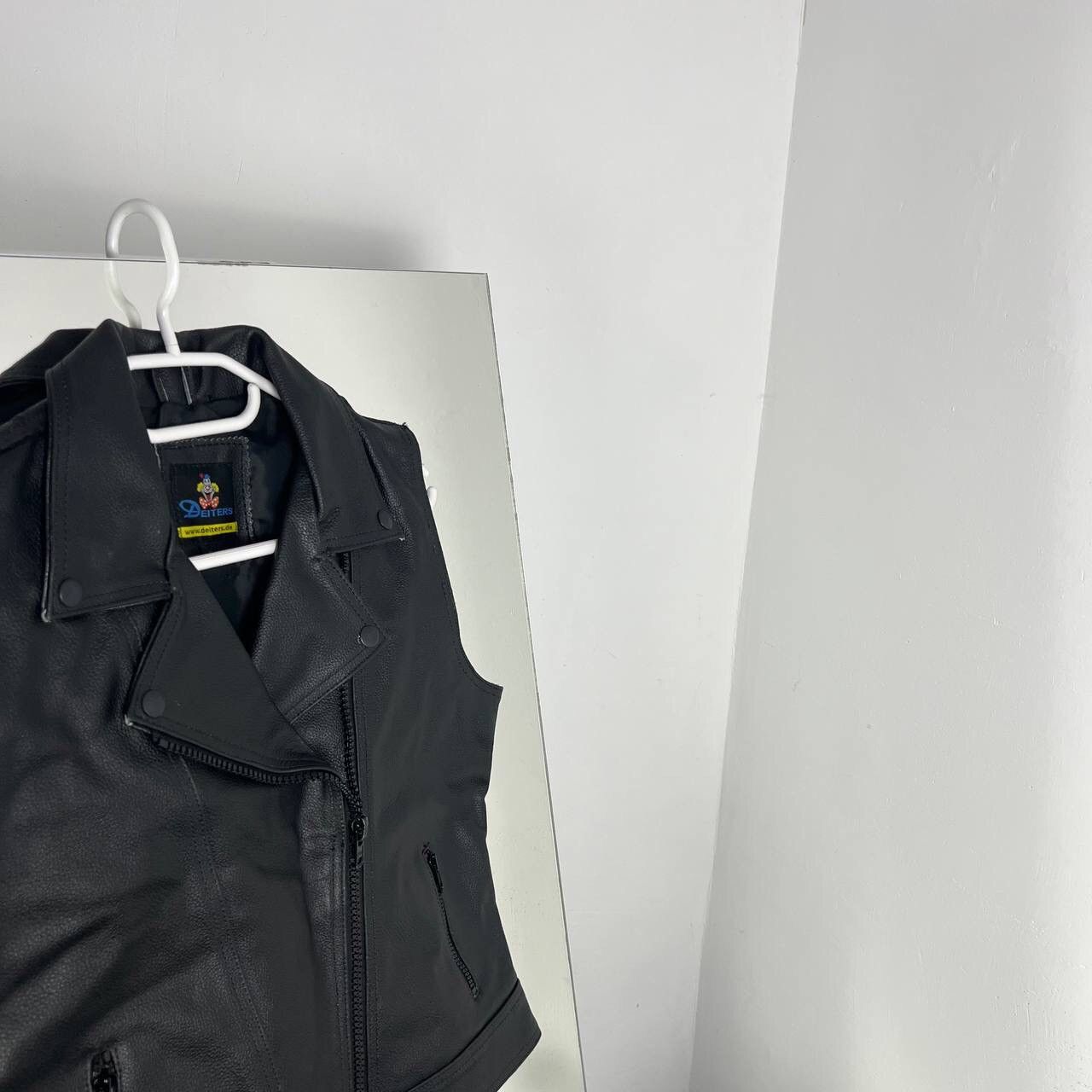 Vintage Avant Garde Vest Leather Vintage Black Y2K Style Size L / US 10 / IT 46 - 2 Thumbnail