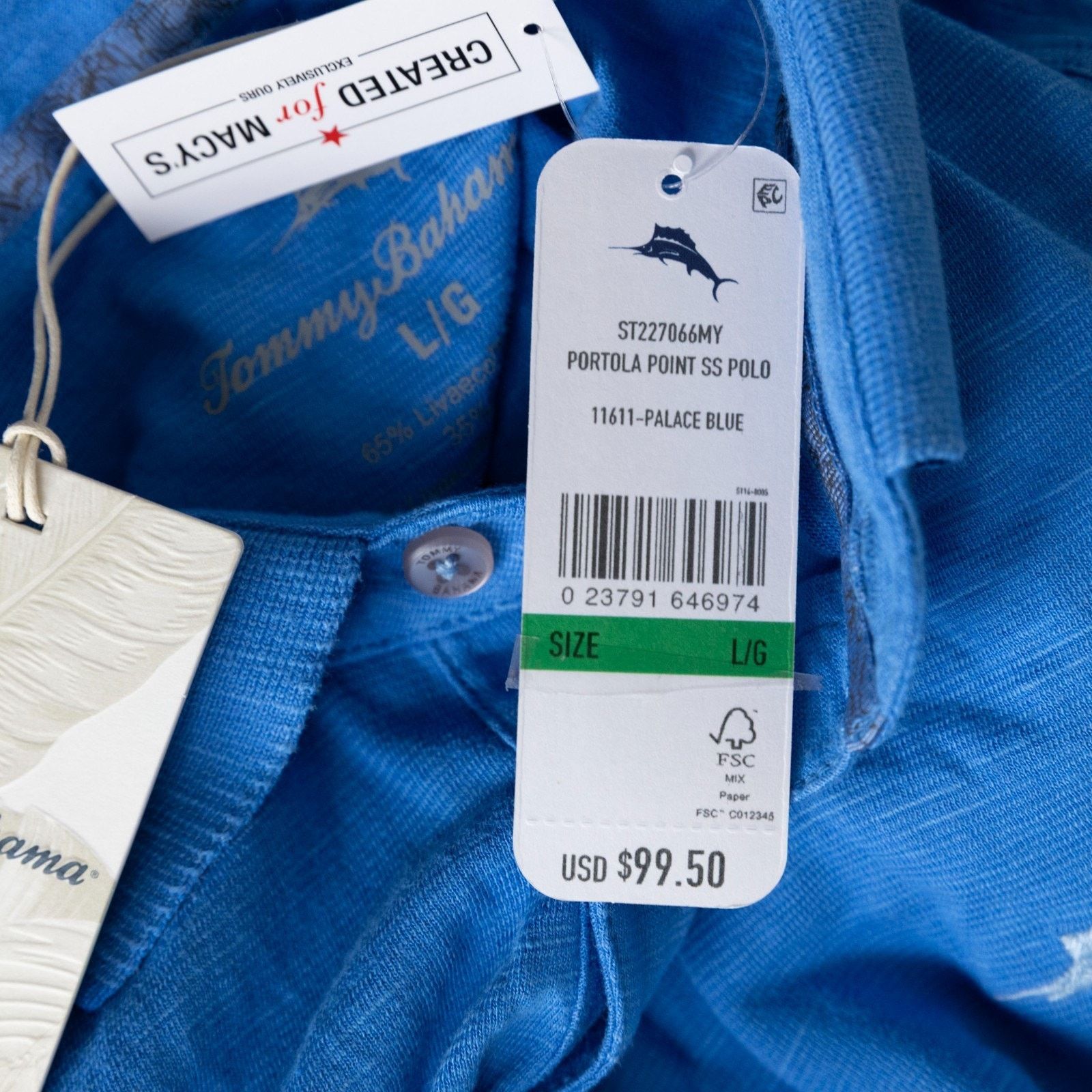 Tommy Bahama Tommy Bahama Portola Point Space Dyed Stripe Polo Shirt Size US L / EU 52-54 / 3 - 5 Thumbnail