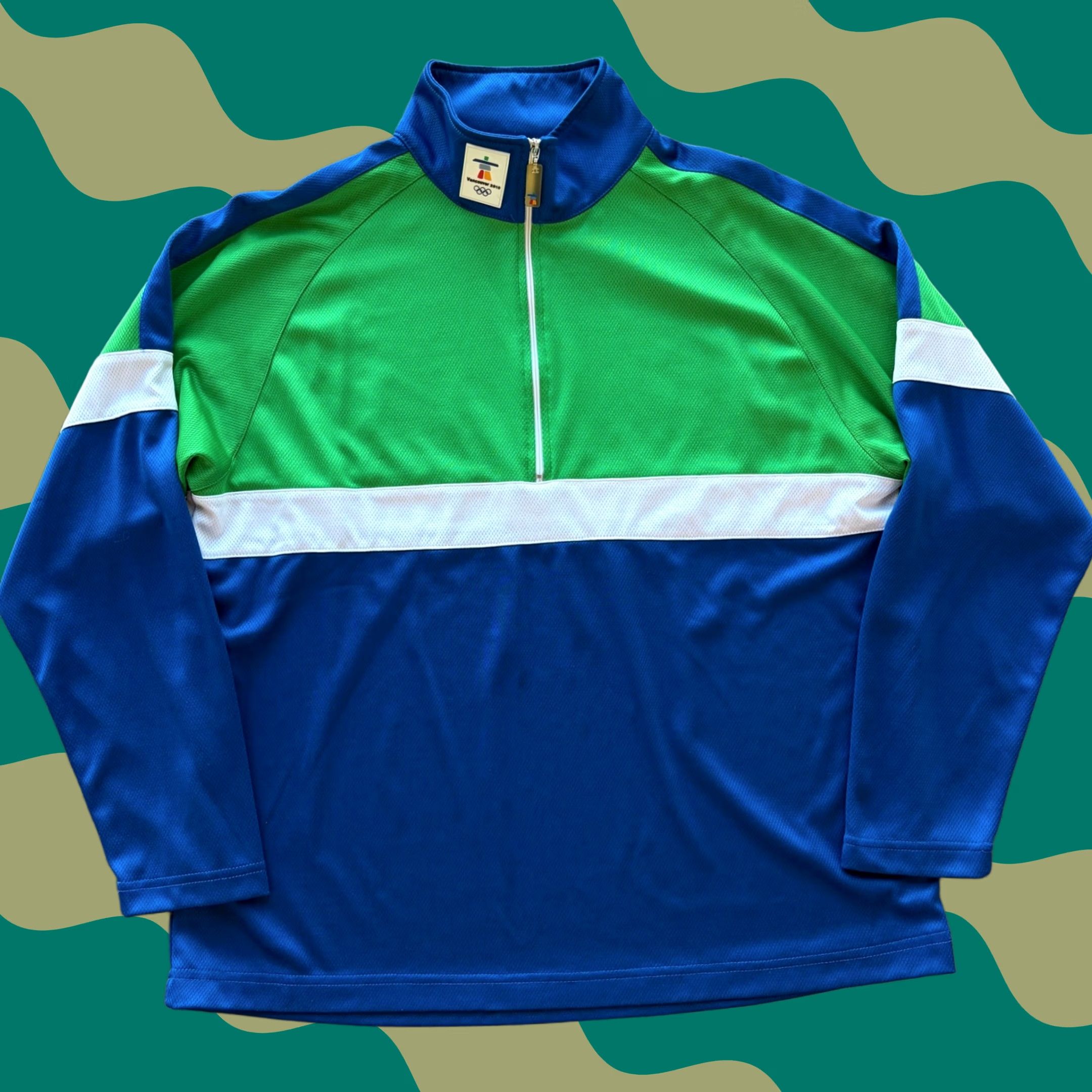 Vintage VINTAGE Vancouver Olympics 2010 Green Blue 1/4 Longsleeve Pullover Small Mens Shirt Size US S / EU 44-46 / 1 - 1 Thumbnail
