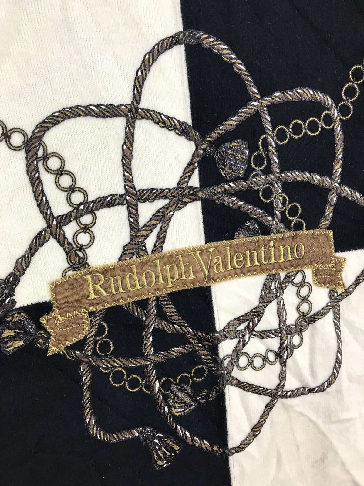 Designer × Valentino × Vintage 💥RARE💥VINTAGE RUDOLPH VALENTINO EMBROIDERY LOGO SWEATSHIRT Size M / US 6-8 / IT 42-44 - 5 Thumbnail