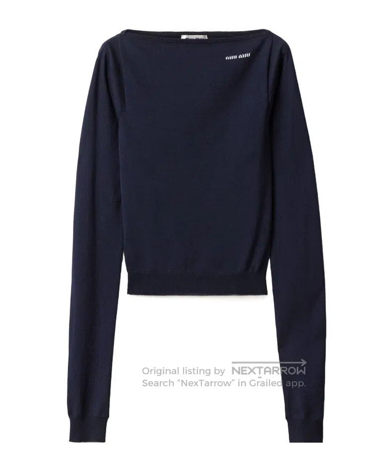 Miu Miu Miu Miu 40 Dark blue one-shoulder wool coat Size M / US 6-8 / IT 42-44 - 1 Thumbnail