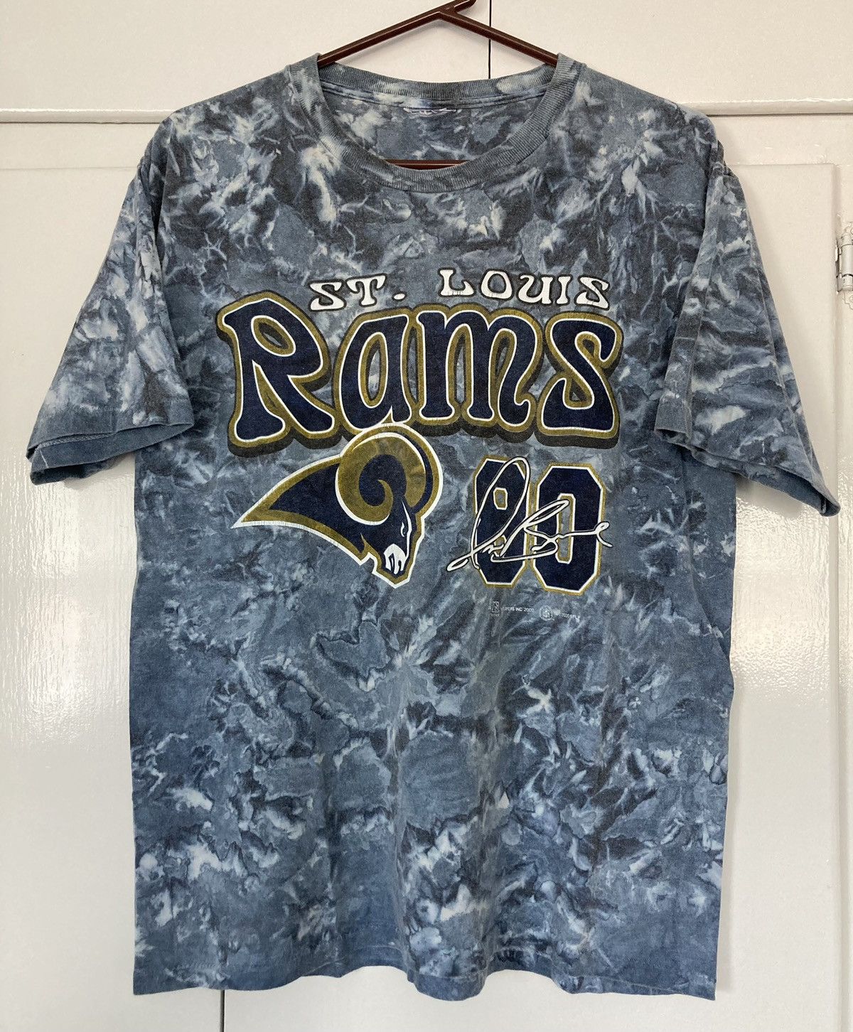 NFL × Vintage ST LOUIS RAMS ISACC BRUCE 80 SHIRT 2000 TIE DYE NFL FOOTBALL Size US L / EU 52-54 / 3 - 1 Thumbnail
