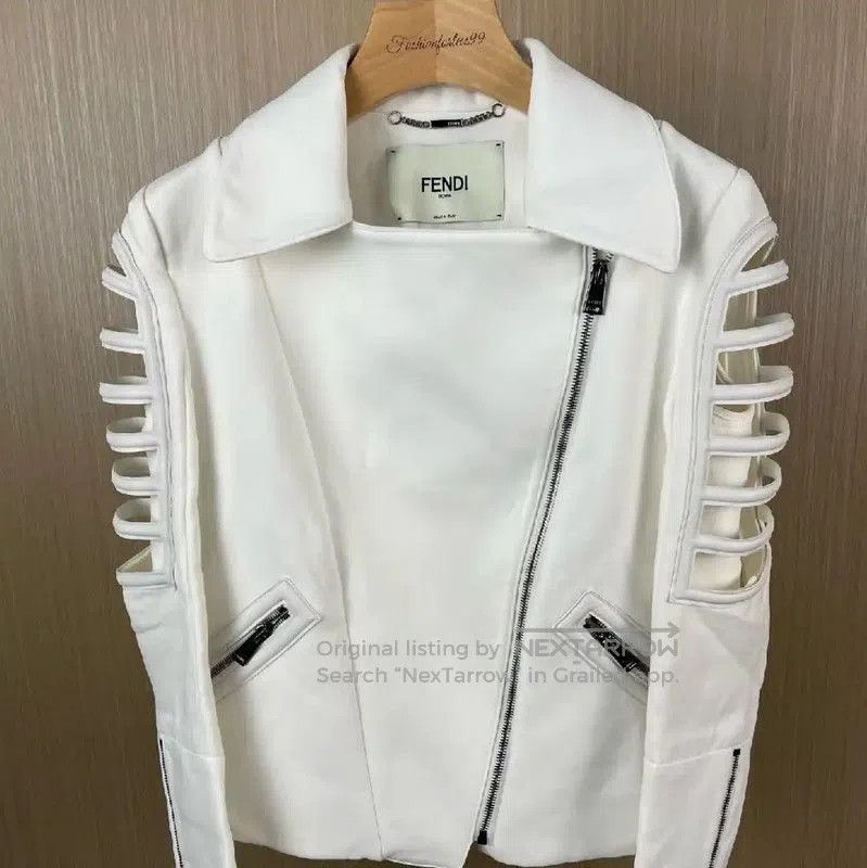 Fendi Fendi White Cotton Women's Cardigan M Size . Size M / US 6-8 / IT 42-44 - 1 Thumbnail