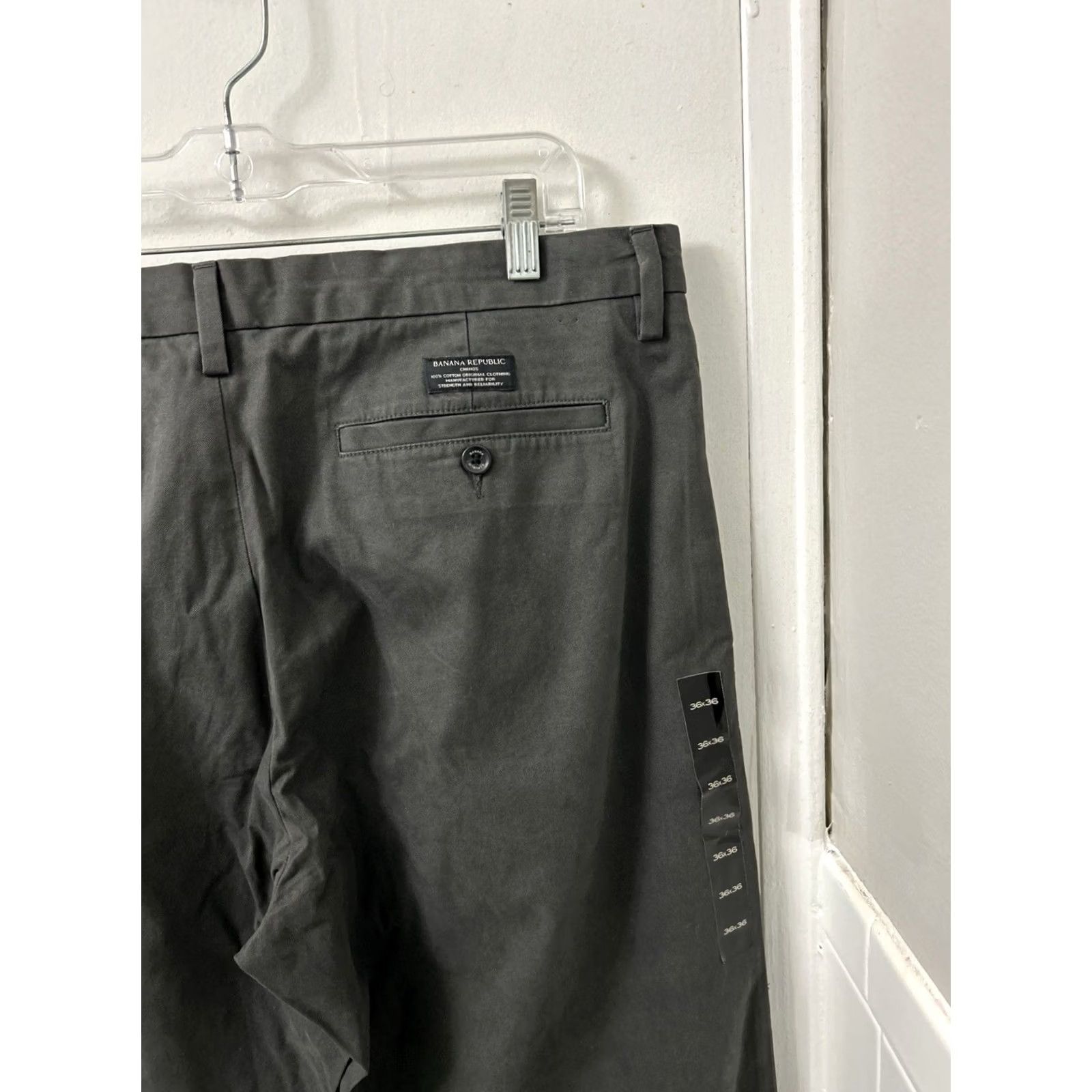 Banana Republic VINTAGE Banana Republic Gavin Chino Pants Mens 36x36 Dark Gray Straight Leg Cotton NWT Size US 36 / EU 52 - 4 Thumbnail
