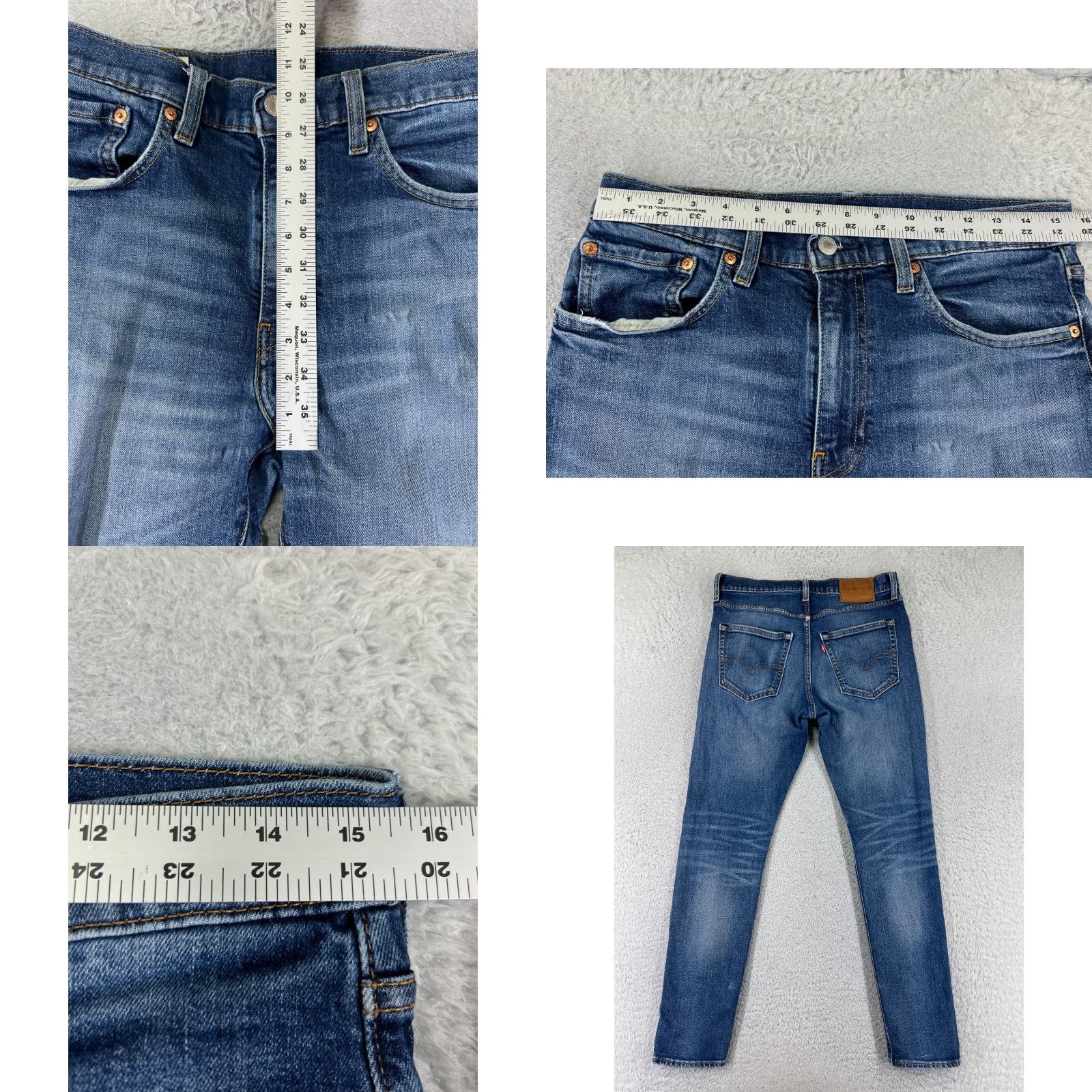 Levi's Levi's 512 Jeans Denim Blue 32x29 Regular Slim Distressed Cotton 5-Pocket Men Jeans Vintage? No Size US 32 / EU 48 - 9 Thumbnail
