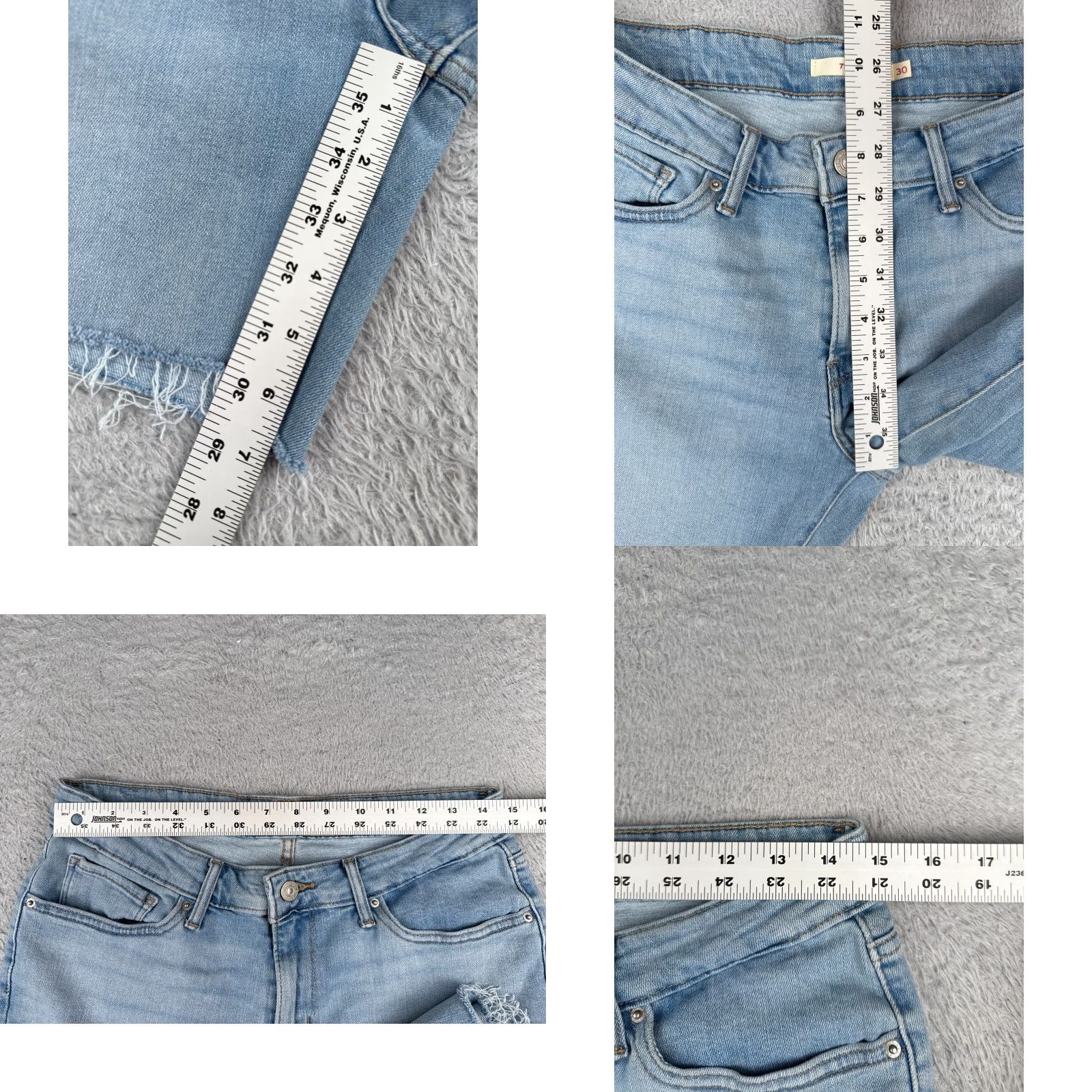 Levi's Levi's Shorts Women Blue Denim Cutoff 711 Skinny Cotton Blend Light 30x7 Size 30" / US 8 / IT 44 - 9 Thumbnail