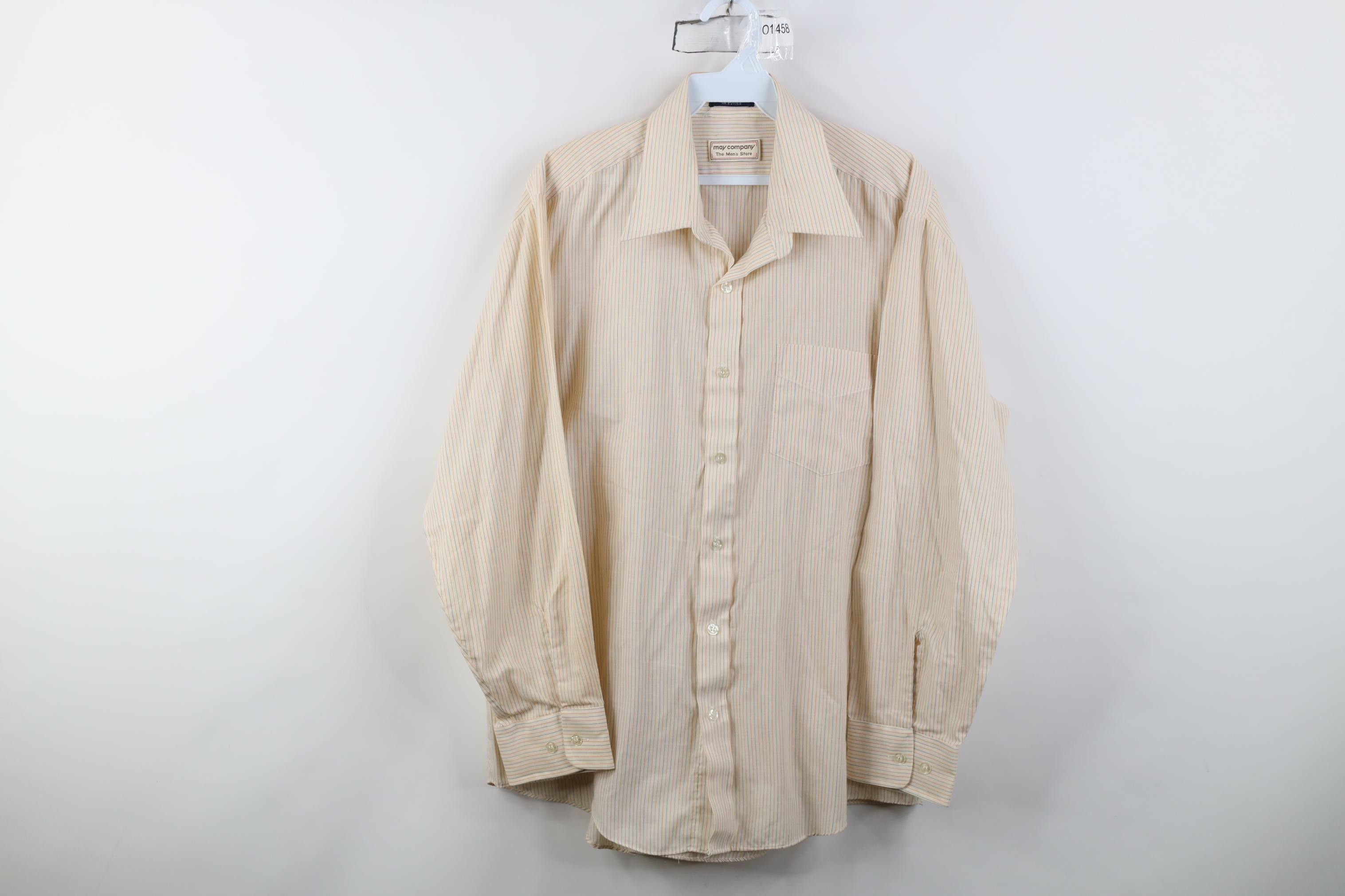 Vintage Vintage 70s Streetwear Dagger Collar Striped Button Shirt Size US M / EU 48-50 / 2 - 1 Thumbnail