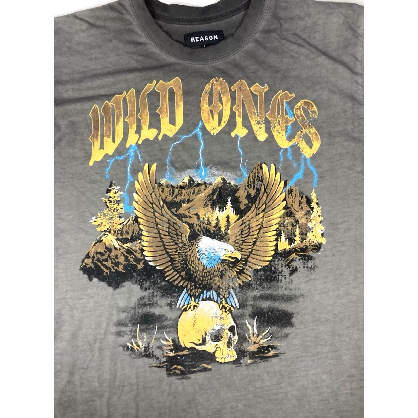 Reason Reason Eagle Skull Graphic T-shirt Men Large Gray Black Short Sleeve Size US L / EU 52-54 / 3 - 2 Thumbnail