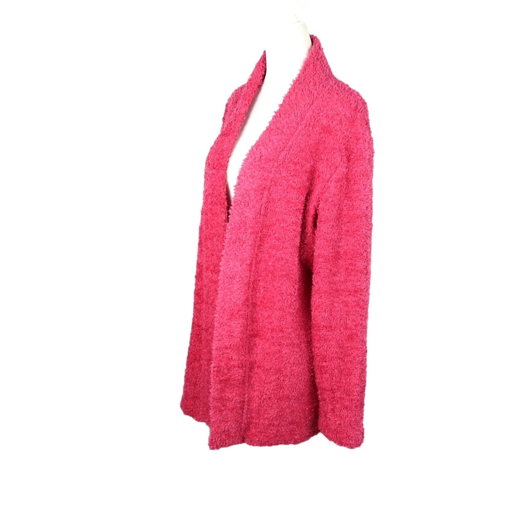 GRAFF VINTAGE 80s Graff hot pink fuzzy eyelash knit cardigan sweater M Women Size M Long Sleeve Casual Size M / US 6-8 / IT 42-44 - 3 Thumbnail